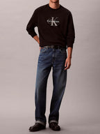 Felpa Calvin Klein Nero Terry girocollo LV04RD242G UB1 CALVIN KLEIN 