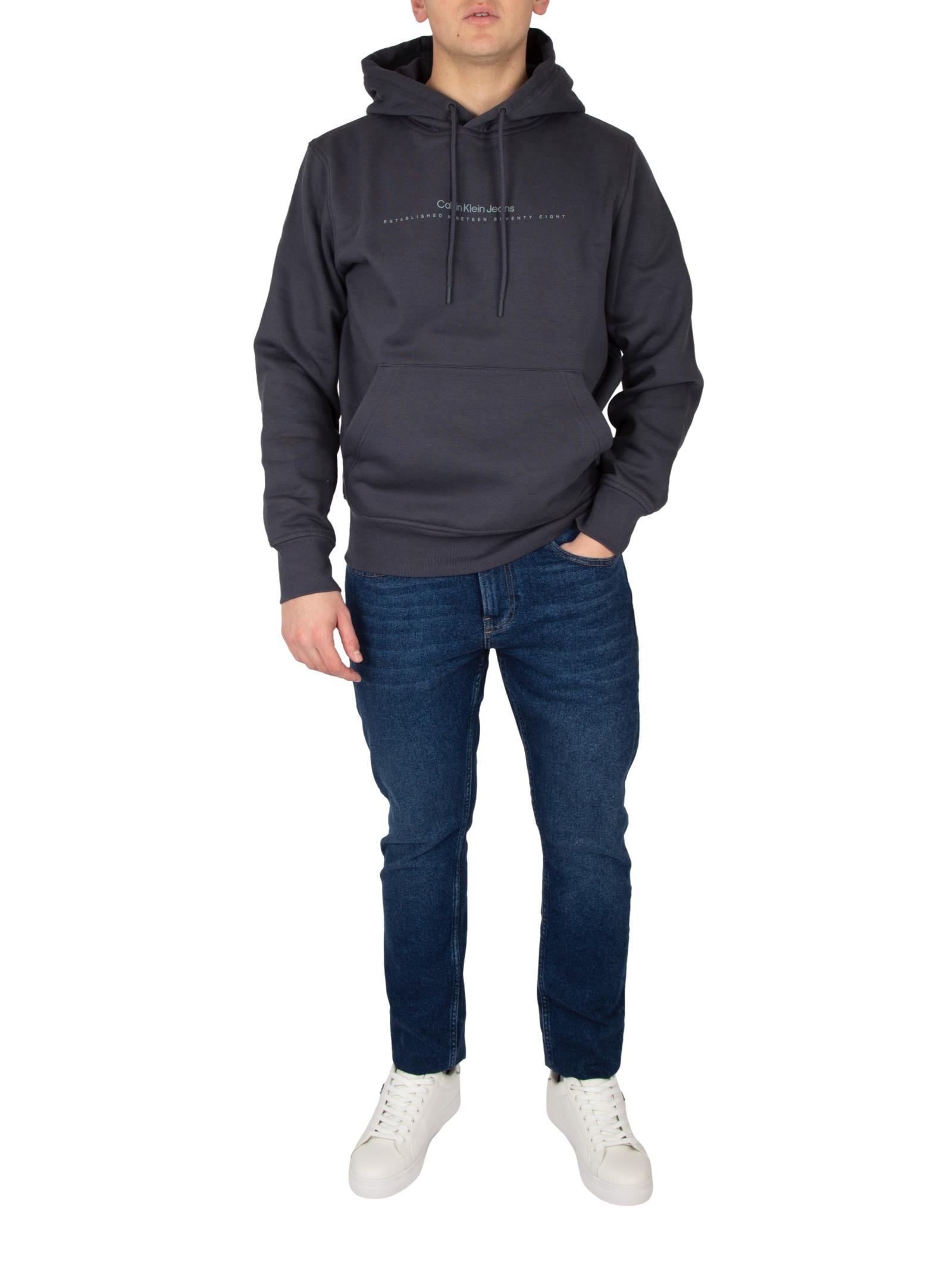 Felpa Calvin Klein Logo Blu con cappuccio J327076 BAN CALVIN KLEIN JEANS 