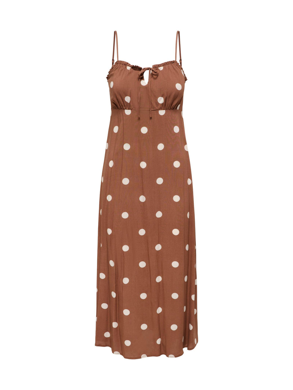 Abito Only Nelly Marrone lungo smanicato con balza 15322844 /Cocoa Brown ONLY 