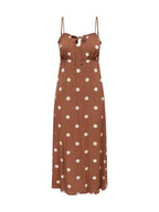 Abito Only Nelly Marrone lungo smanicato con balza 15322844 /Cocoa Brown ONLY 