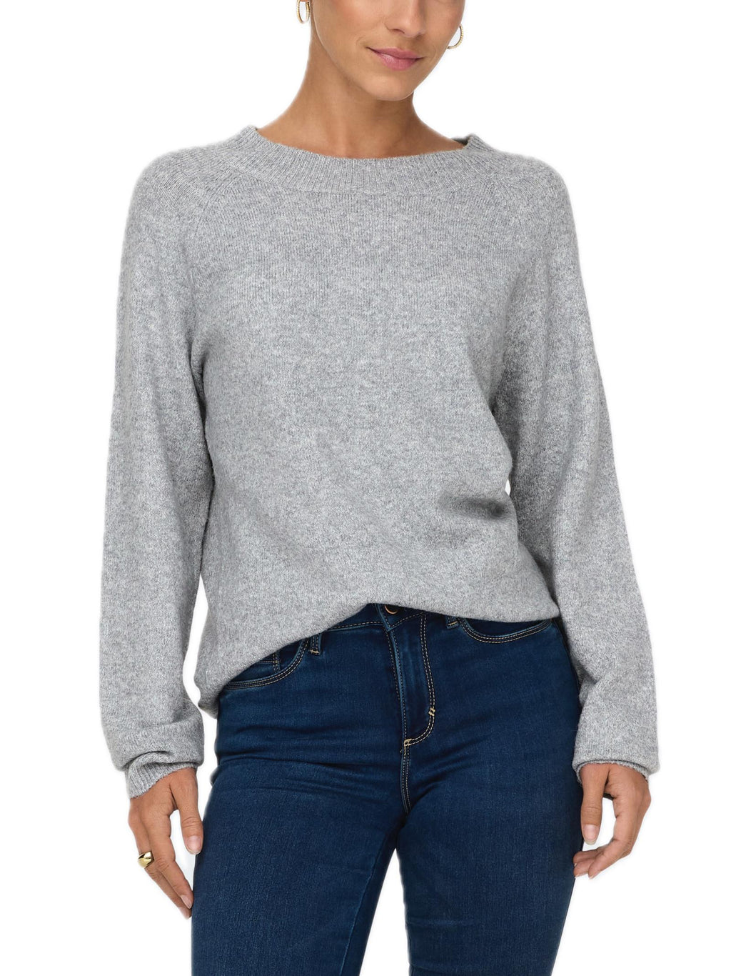 Maglia Only Rica Grigio girocollo 15204279 /Light Grey Melange ONLY 