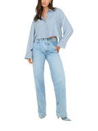 Camicia Only Light Blue Denim manica a scatola 15337929 /Light Blue Denim ONLY 