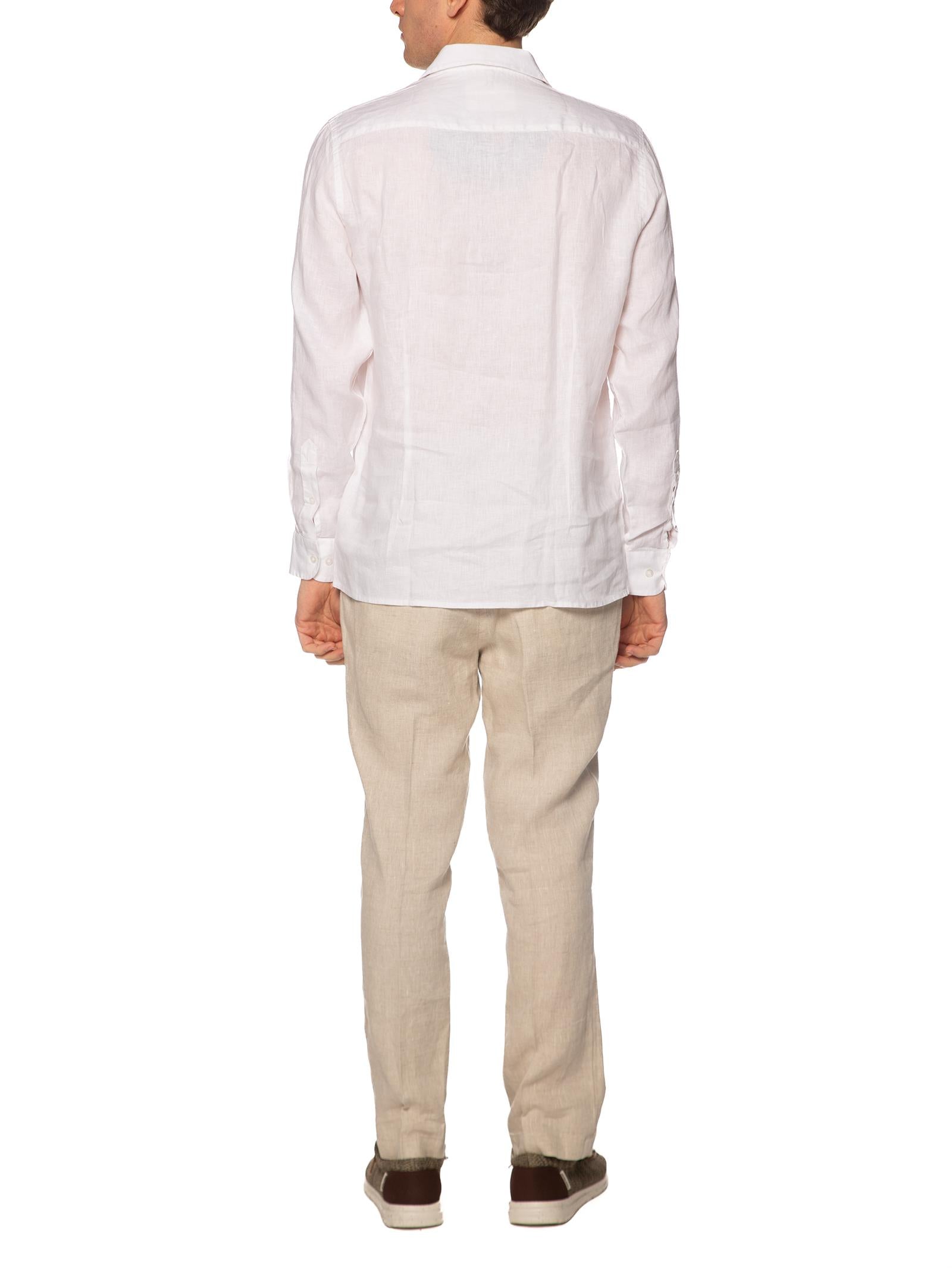 Camicia Seinse Bianco in lino collo aperto CE1089 BIANCO SEINSE 