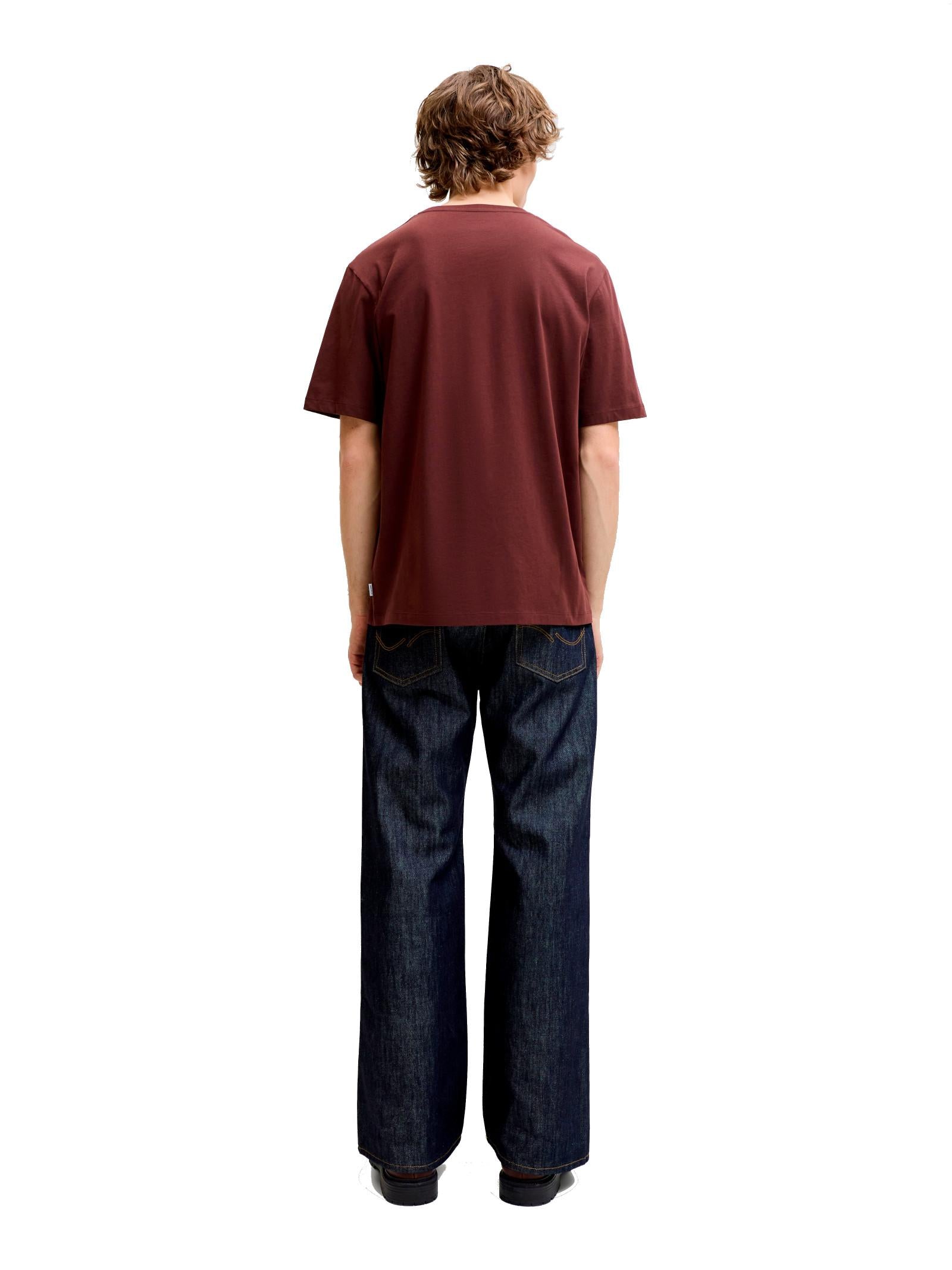 T-shir Jack & Jones Organic Marrone scuro a maniche corte basic 12156101 /Bitter Chocolate JACK & JONES 