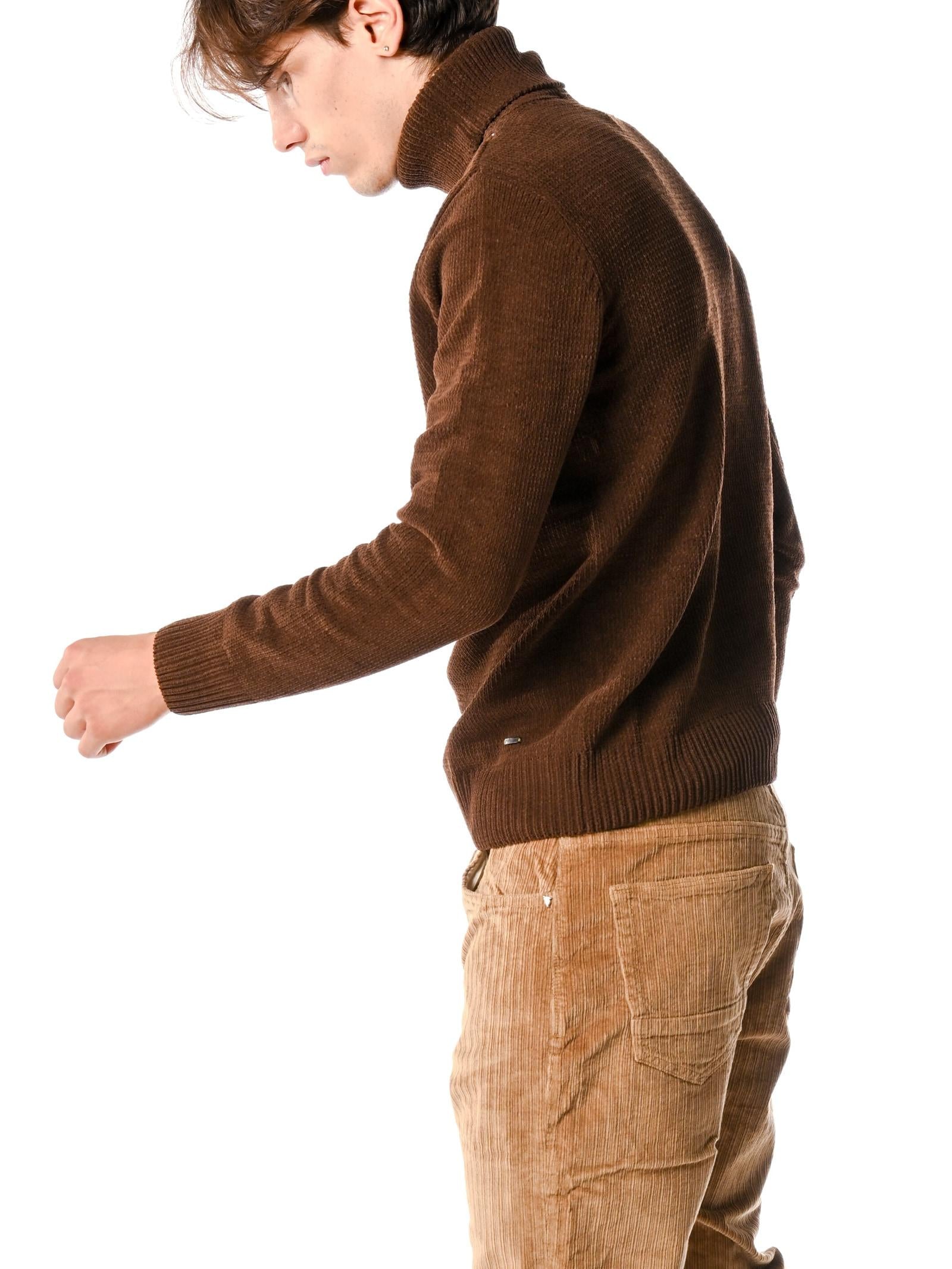 Maglia Gianni Lupo Marrone dolcevita ciniglia GL536S MARRONE GIANNI LUPO 