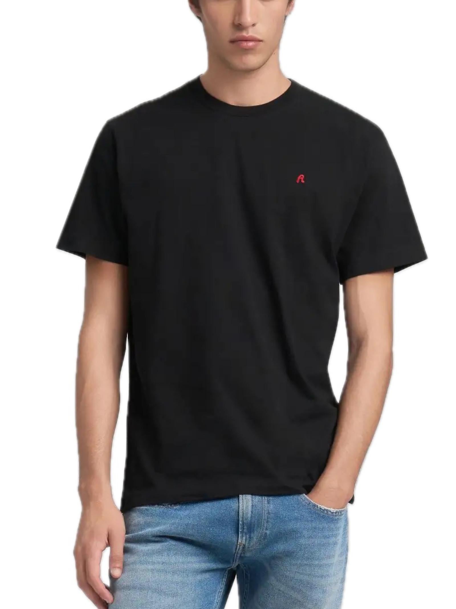 T-shirt Replay Nera Basic logo piccolo M3015 098 REPLAY 