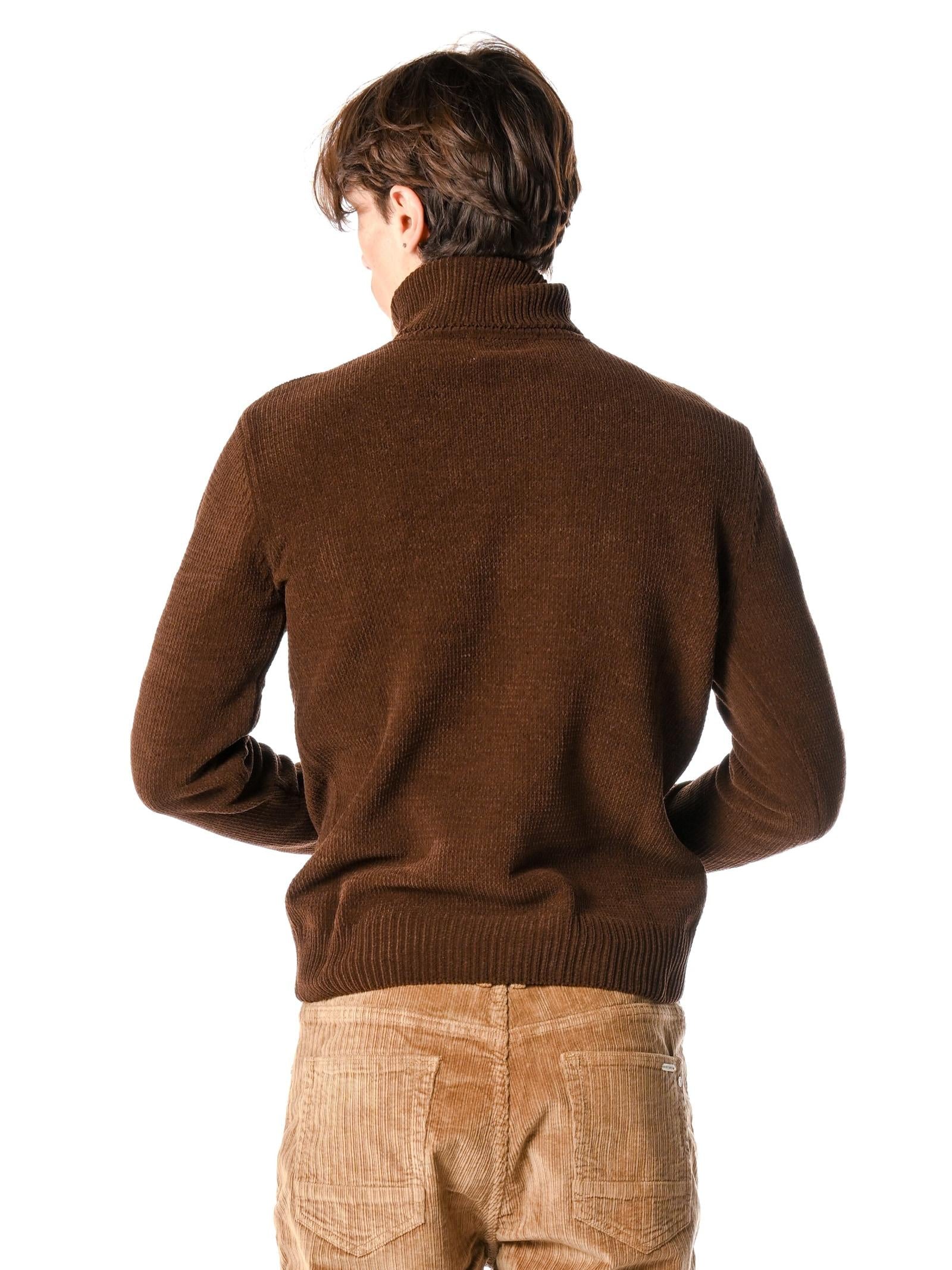 Maglia Gianni Lupo Marrone dolcevita ciniglia GL536S MARRONE GIANNI LUPO 