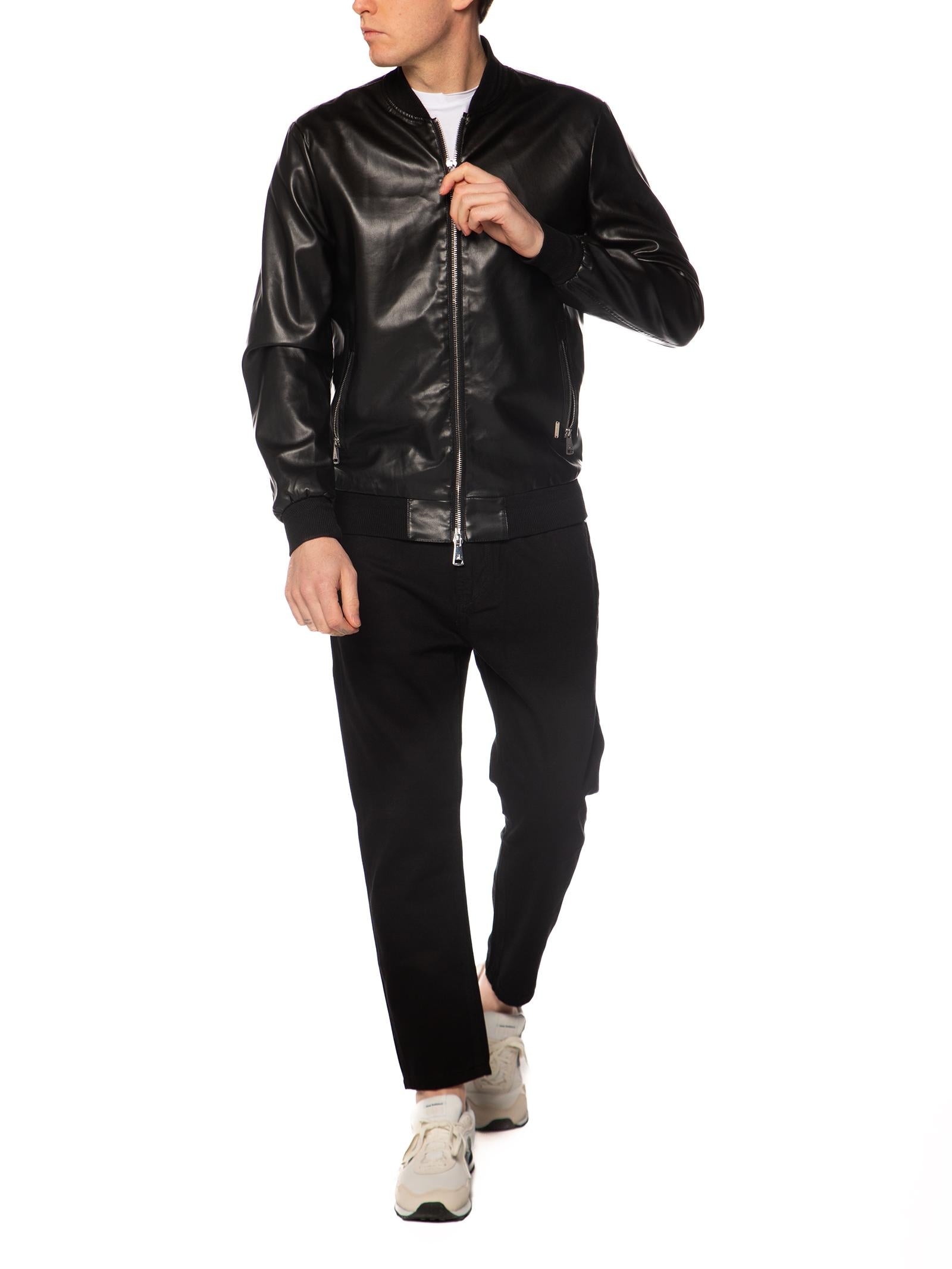 Bomber Gianni Lupo Nero ecopelle GL9731 BLACK GIANNI LUPO 