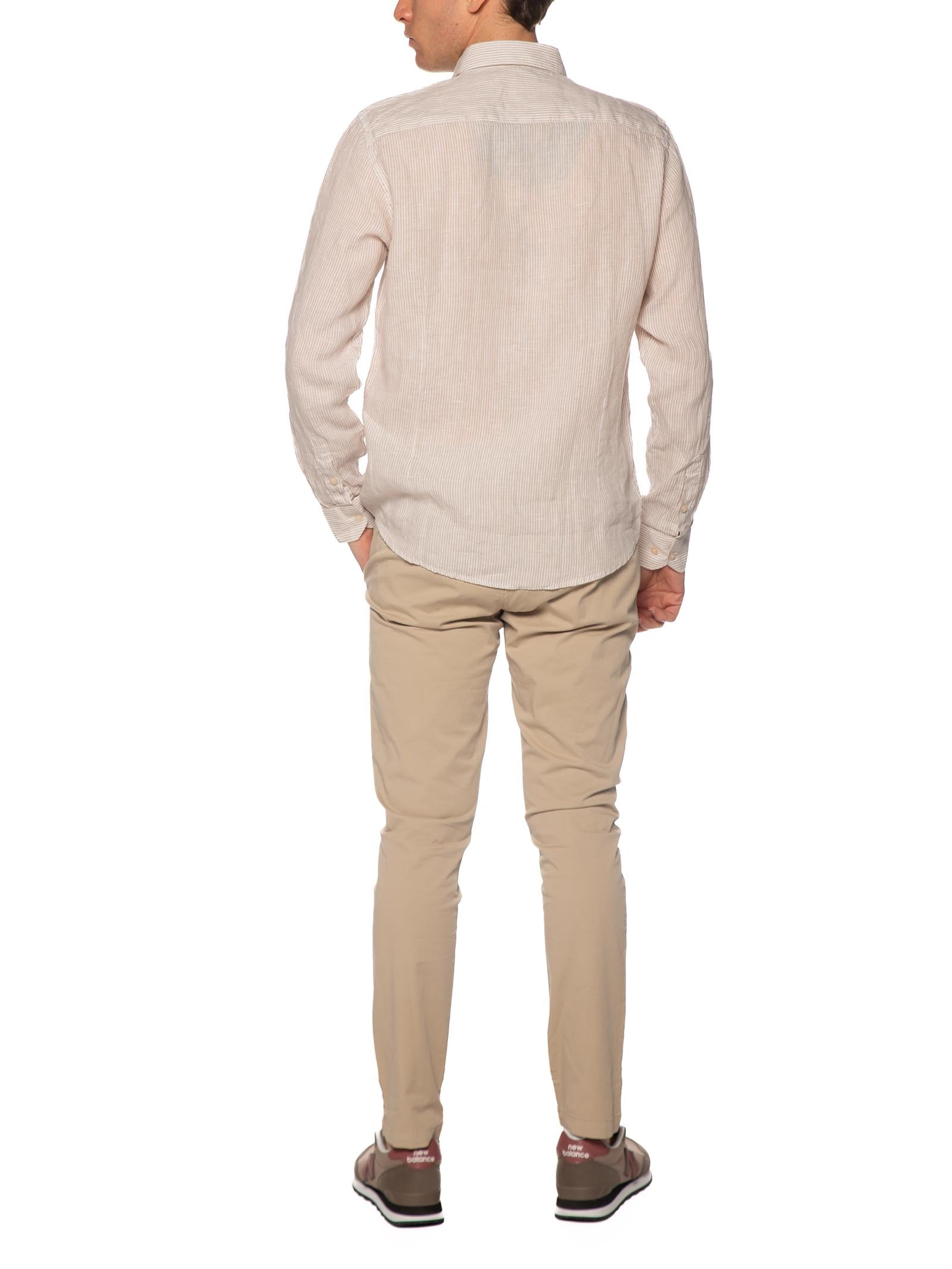 Camicia Gianni Lupo Beige in lino a righe GL7828S BEIGE GIANNI LUPO 