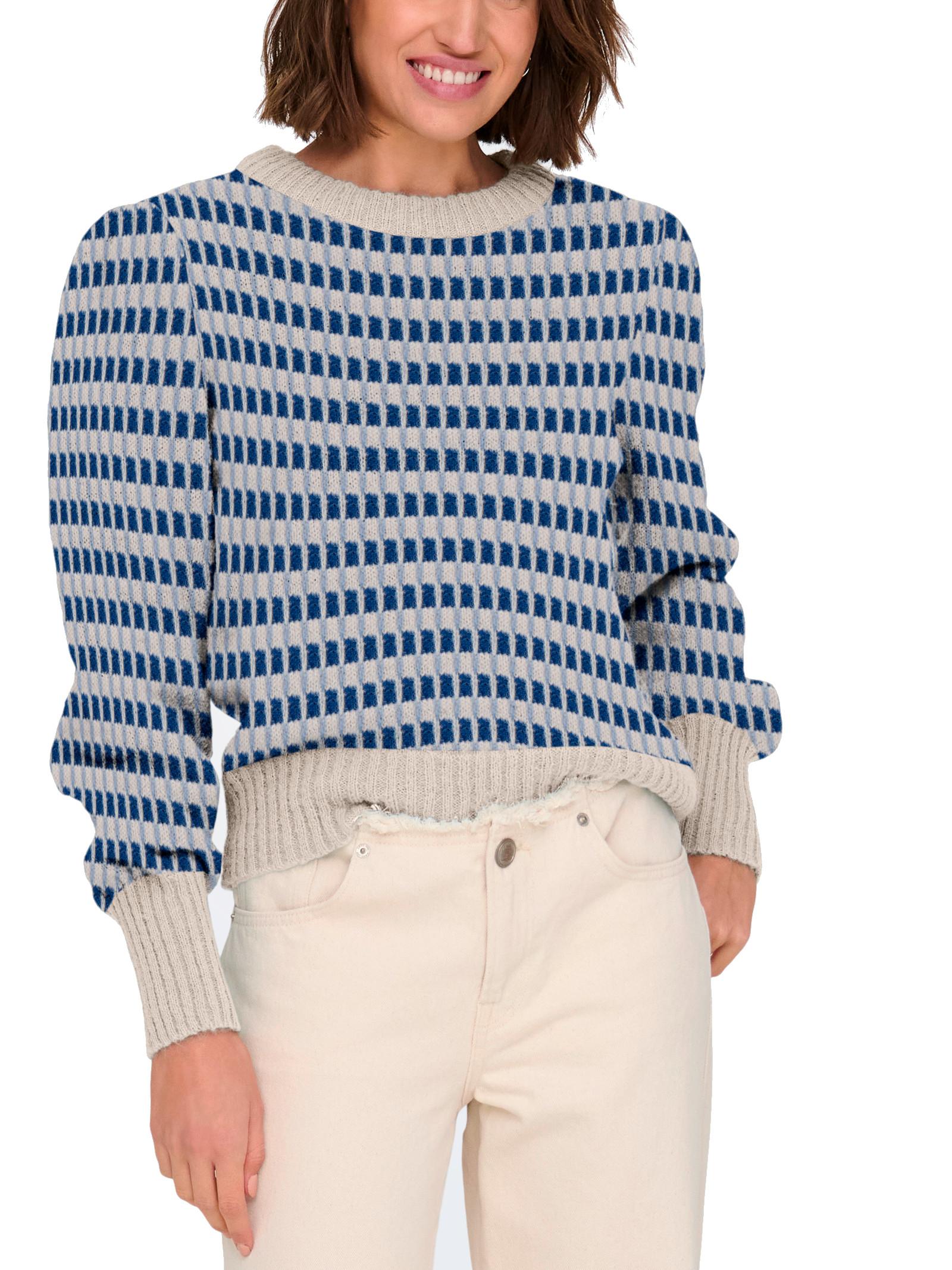 Maglia Jacqueline De Yong Sigrid Blu fantasia 15304813 /Medieval Cement JDY 