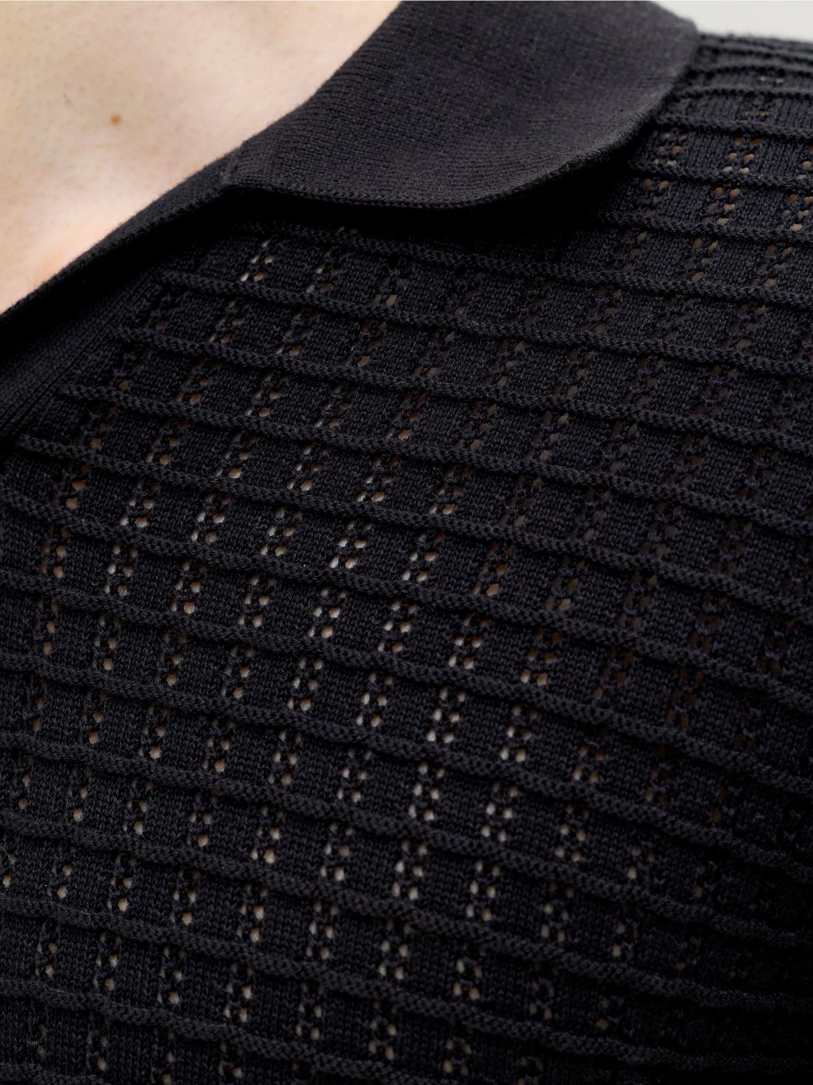 Polo Jack & Jones Nero Tucket collo aperto 12291422 /Black JACK & JONES 