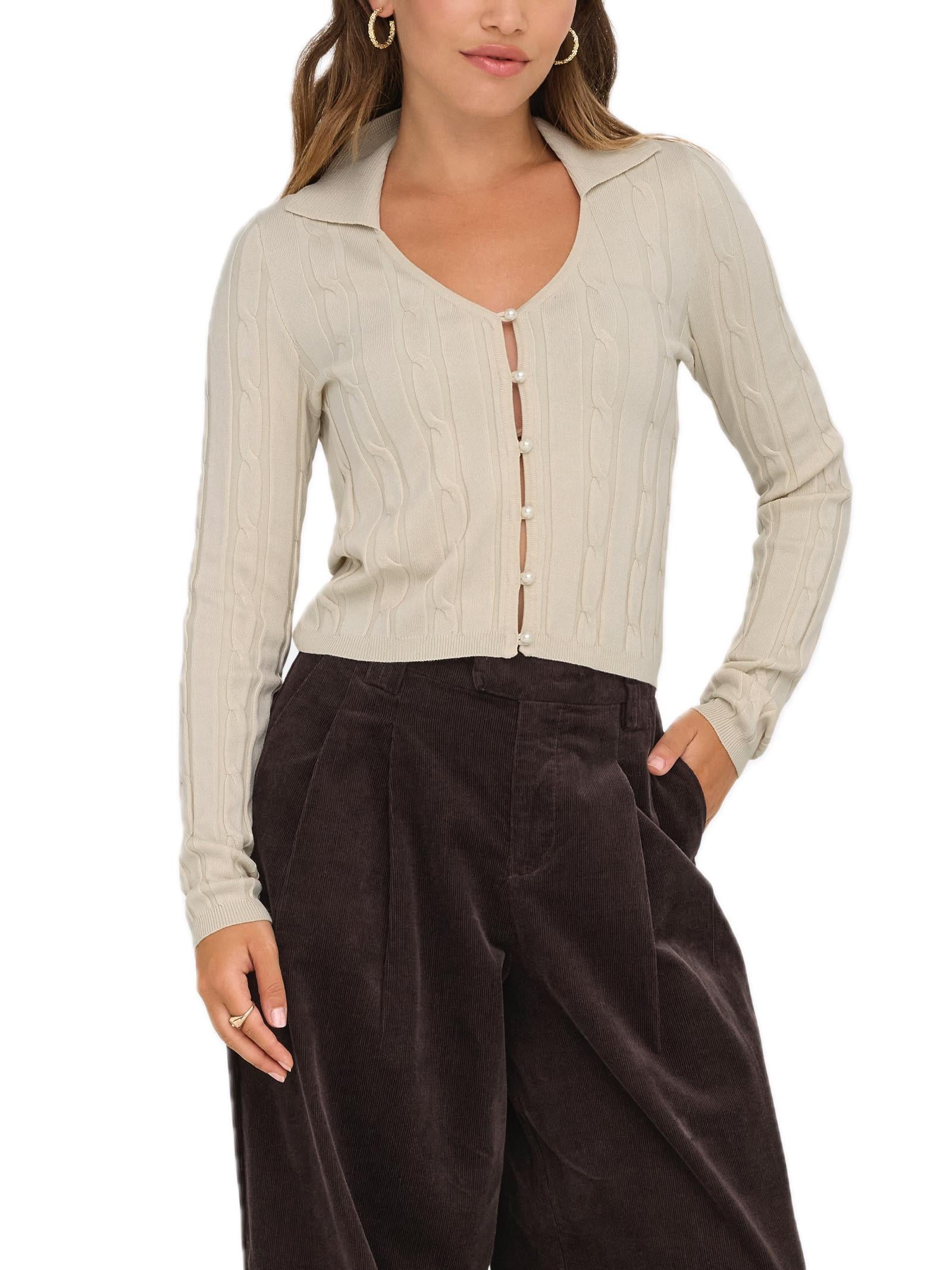 Cardigan Only Meddi Panna in maglia 15352102 /Birch ONLY 