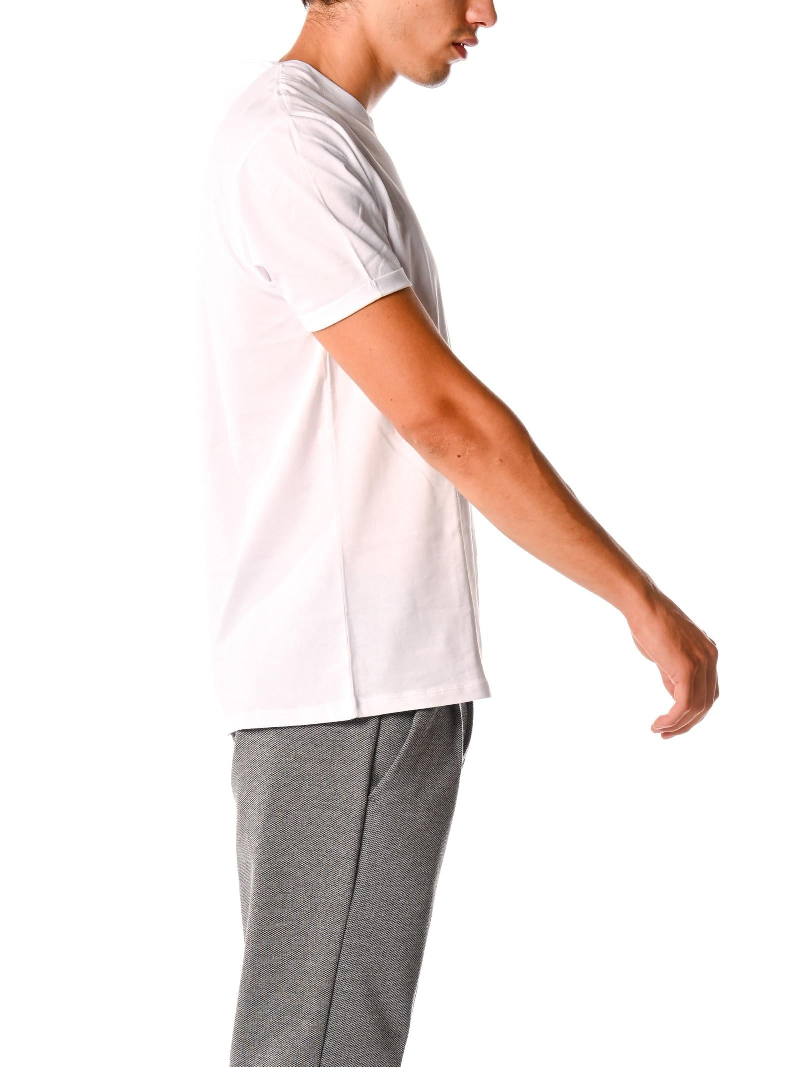 T-Shirt Gianni Lupo Uomo Bianco girocollo con taschino GL1079F BIANCO GIANNI LUPO 