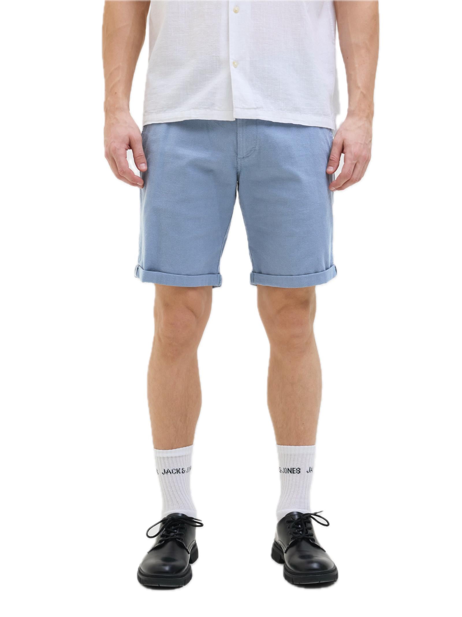 Bermuda Jack & Jones Fury Celeste chino corti operati<BR/> 12206889 /Blue Mirage JACK & JONES 