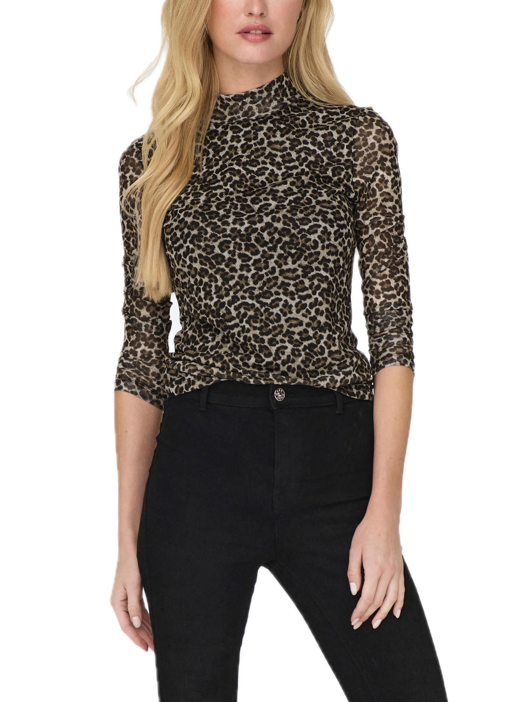T-shirt Only Erica Maculato con collo alto 15141298 /Pumice Stone ONLY 