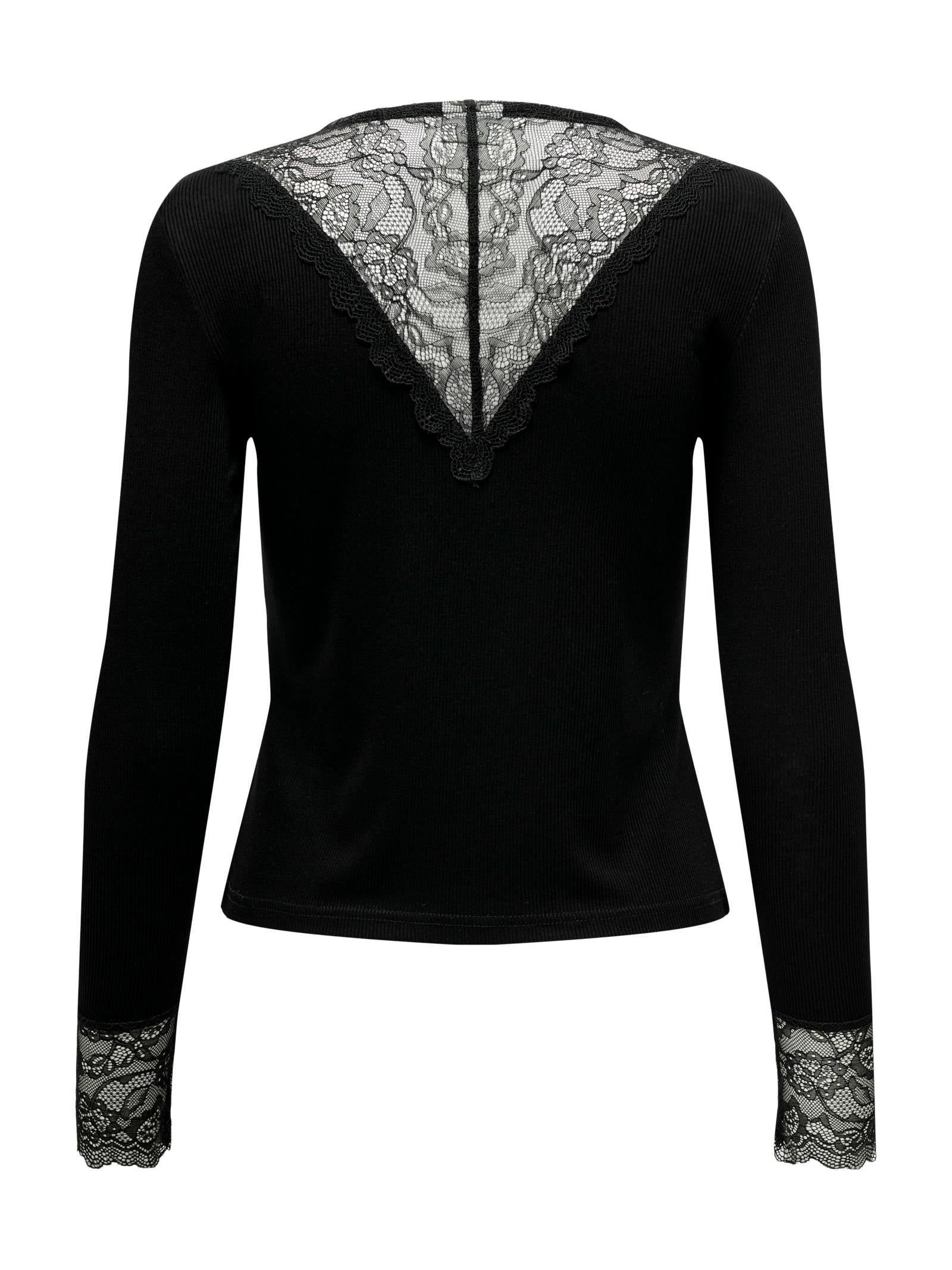T-shirt Jacqueline De Yong Roxy Nero pizzo 15317464 /Black JDY 