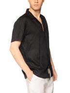 Camicia Gianni Lupo Nero in lino maniche corte GL7658S NERO GIANNI LUPO 