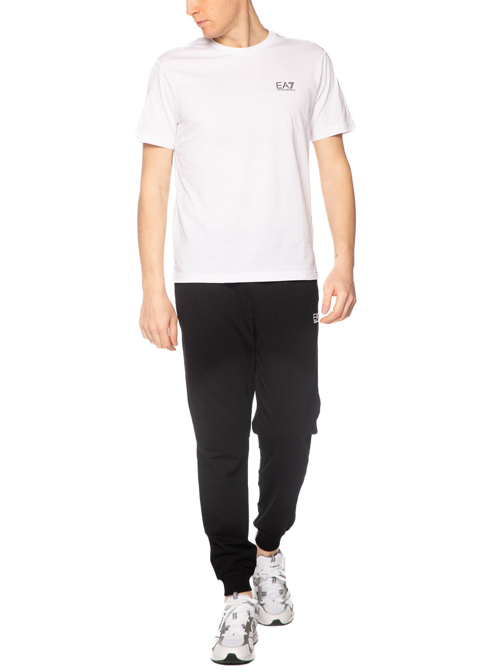 T-shirt Emporio Armani Bianco logo piccolo 8NPT25 1100 EA7 