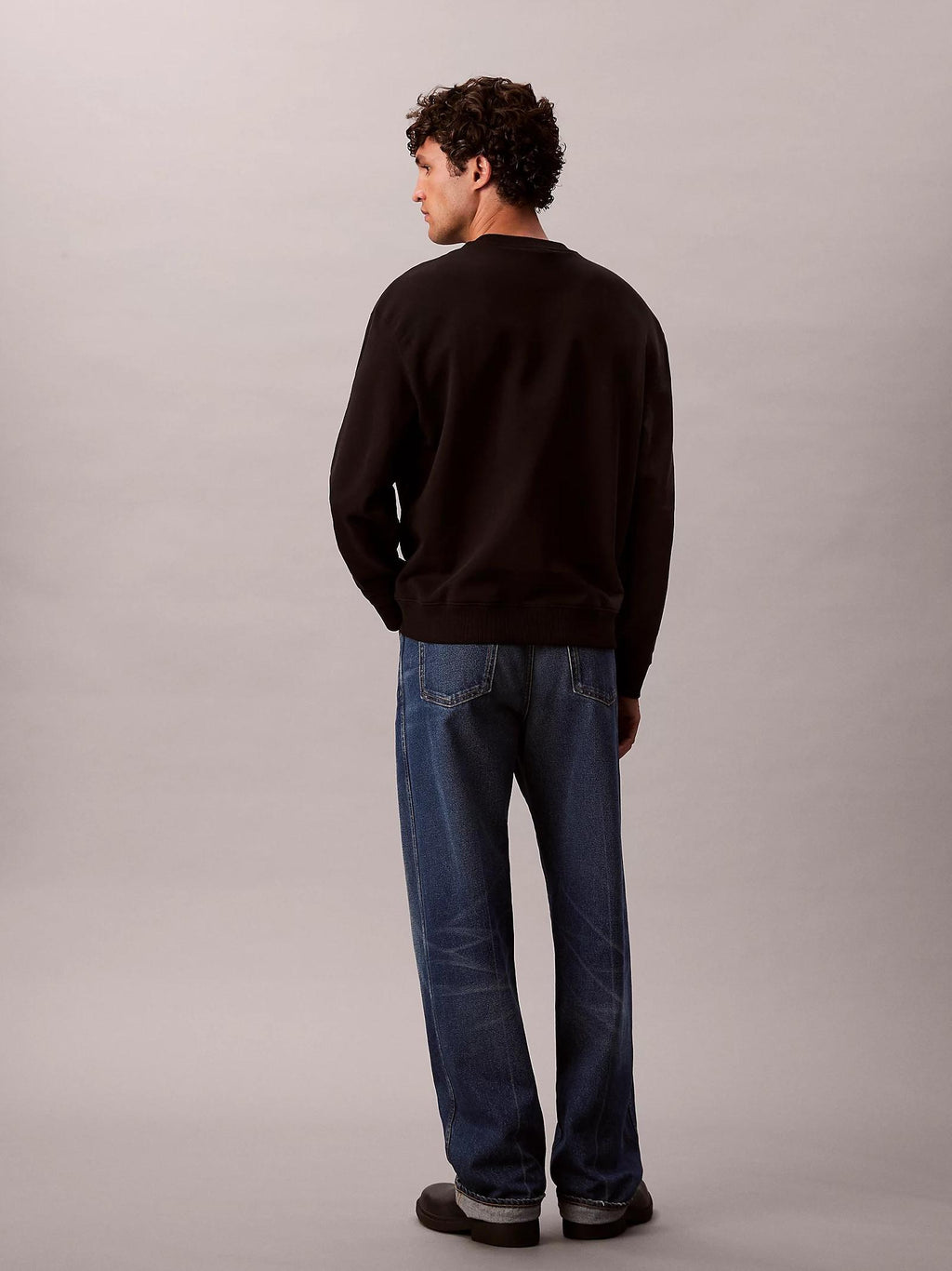 Felpa Calvin Klein Nero Terry girocollo LV04RD242G UB1 CALVIN KLEIN 