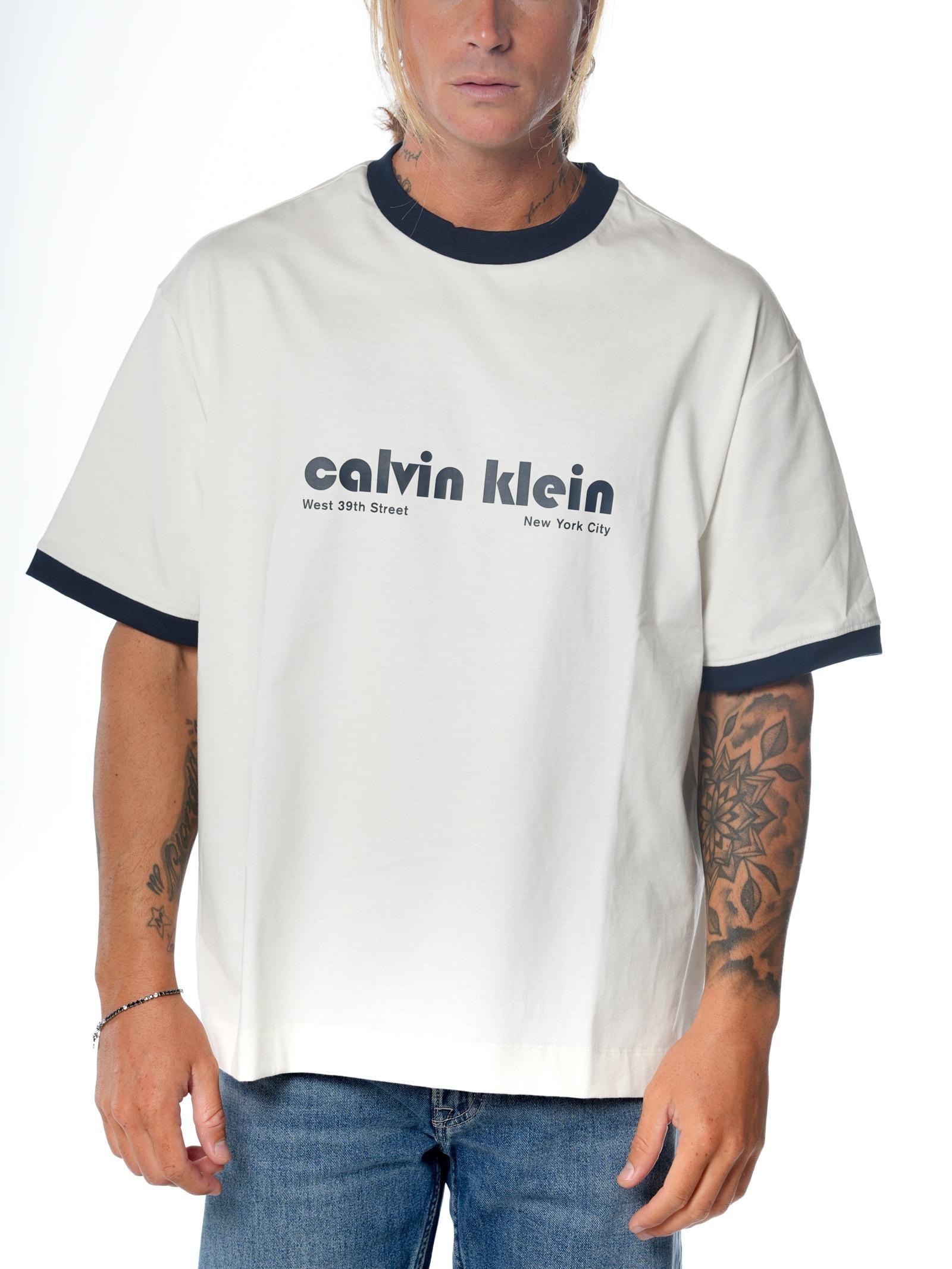 T-shirt Calvin Klein Crema oversize LV04RC244G G71 CALVIN KLEIN 