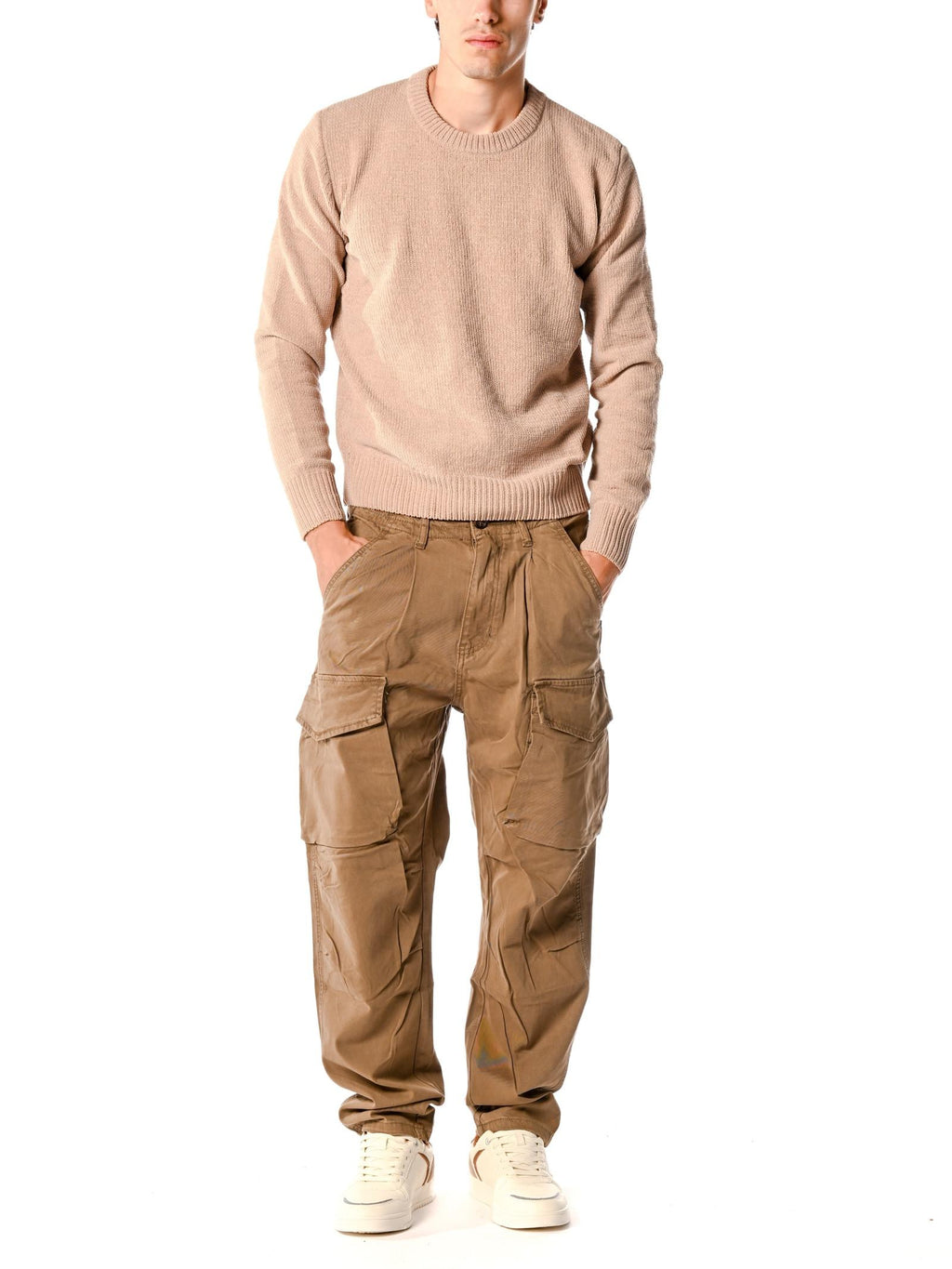 Maglia Gianni Lupo Beige girocollo ciniglia GL535S BEIGE GIANNI LUPO 