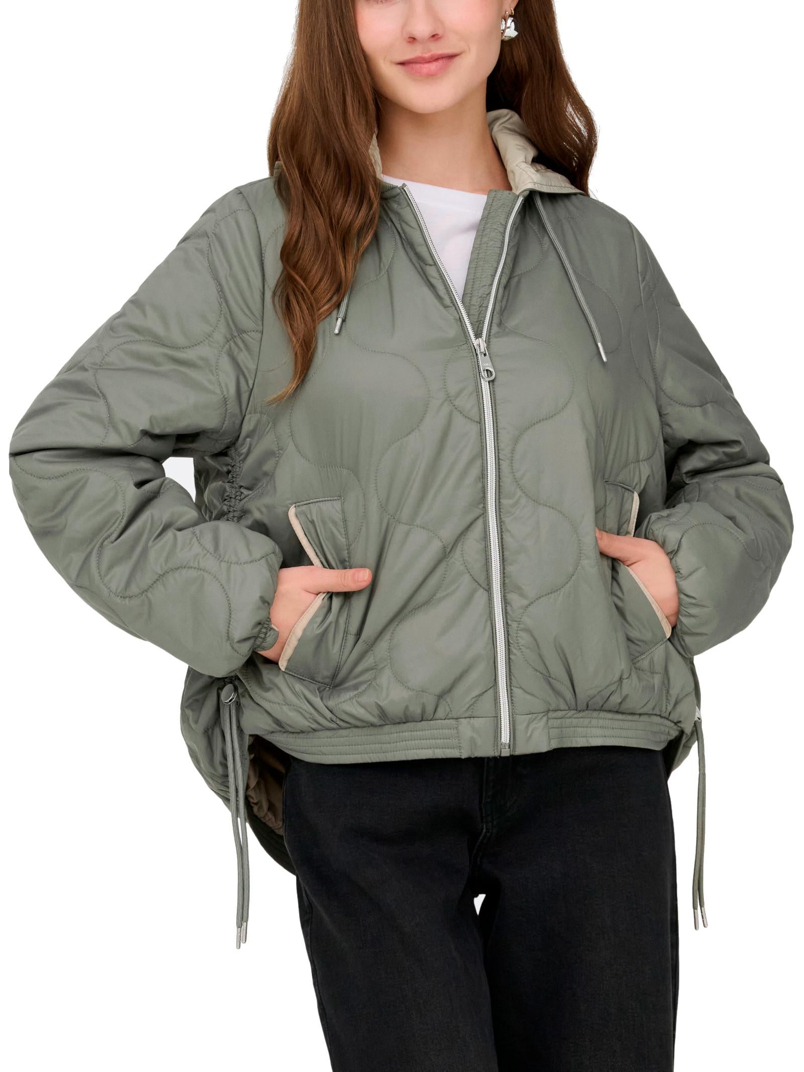 Giubbotto Only Miki Verde con cappuccio removibile 15361128 /Smokey Olive ONLY 