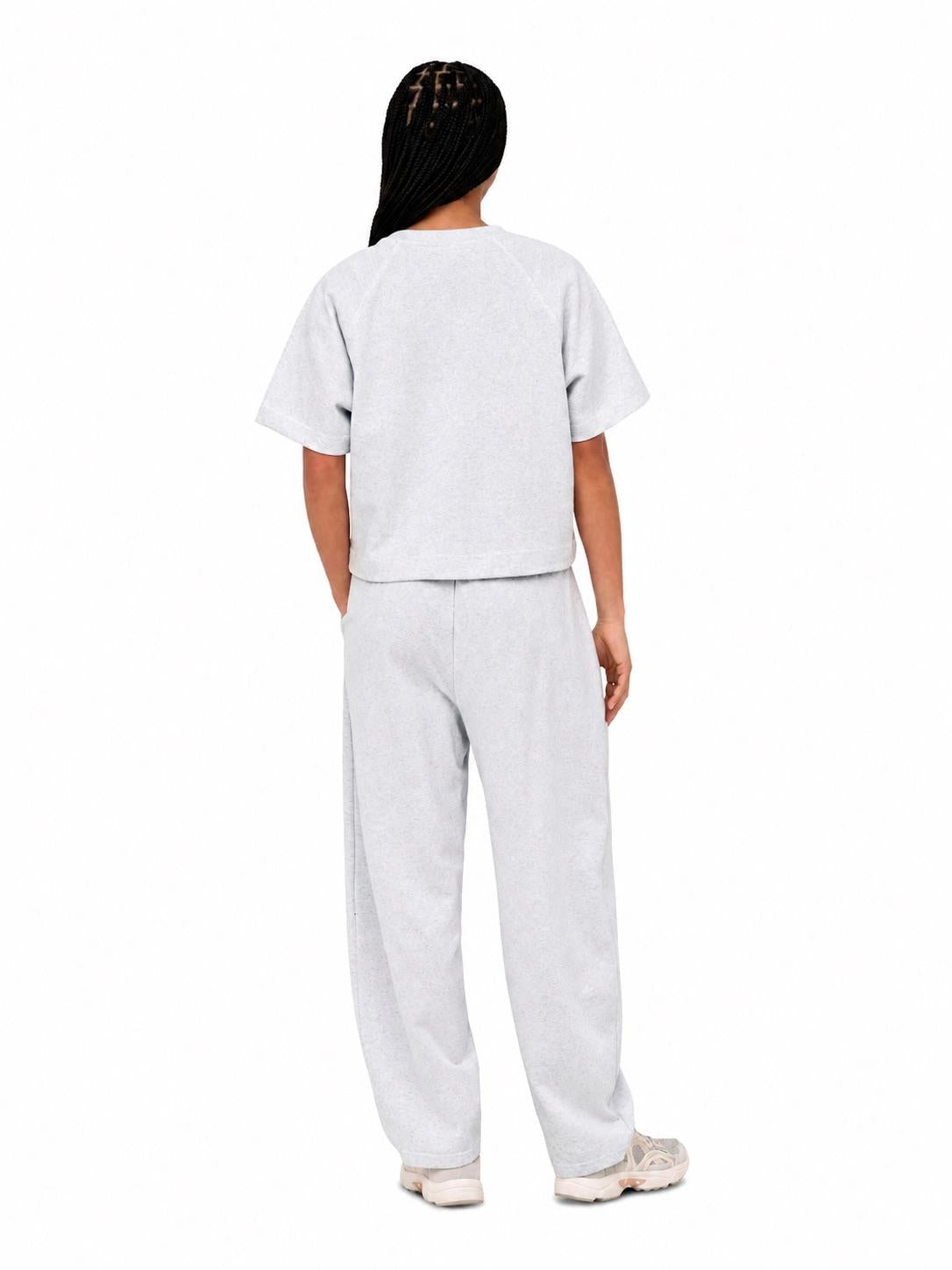 T-shirt Only Ofelia Grigio in tessuto felpato 15377588 /Light Grey Melange ONLY 