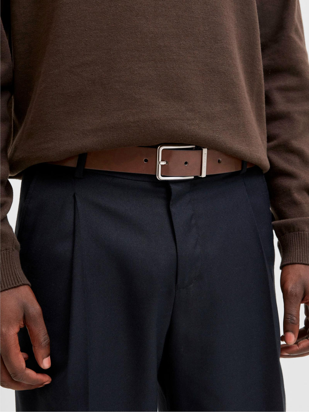 Cintutra Jack & Jones Garda Marrone/Nero reversibile 12280794 /Brown Stone JACK & JONES 