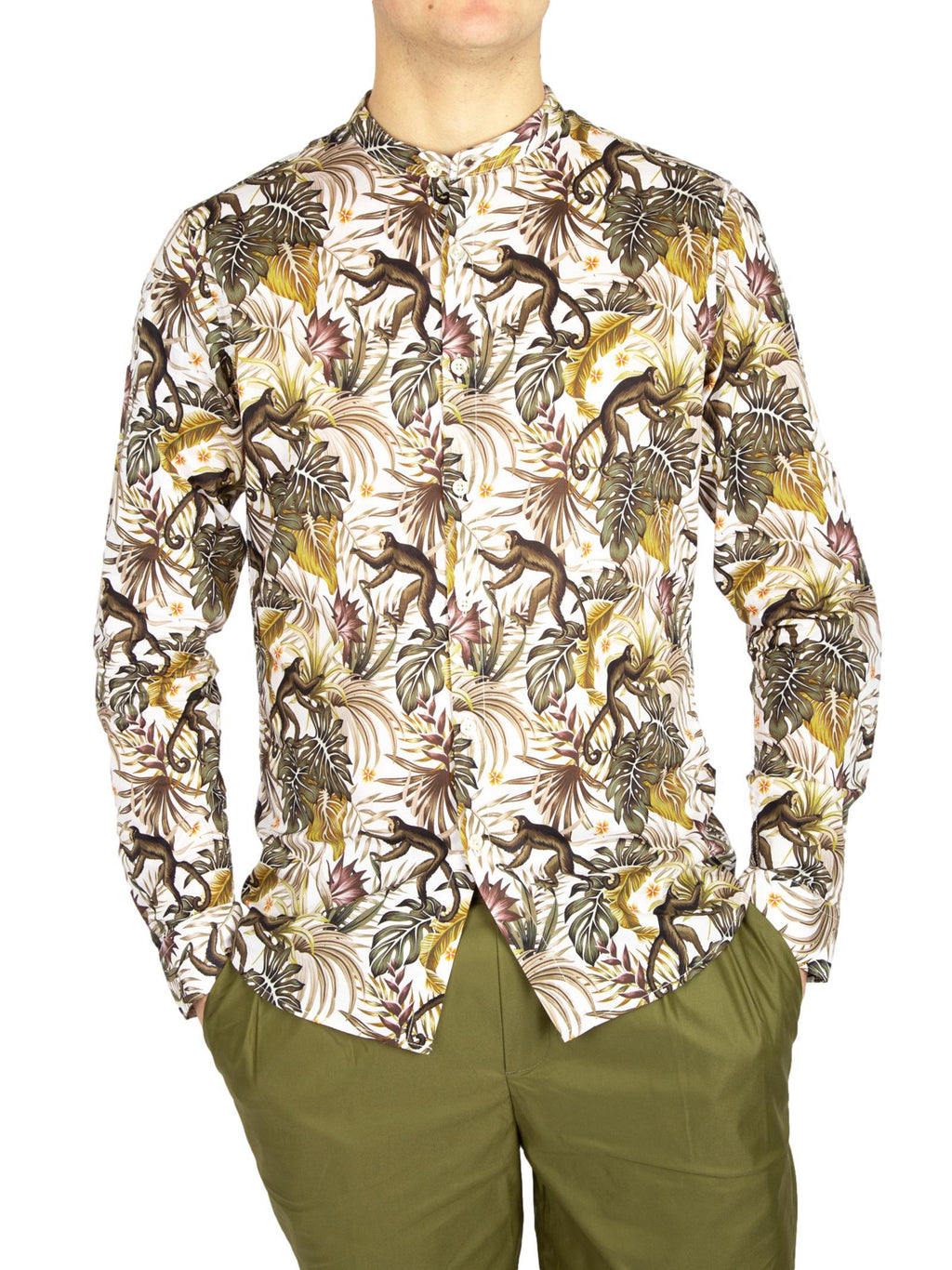 Camicia Gianni Lupo coreana floreale GL7813S WHITE GIANNI LUPO 