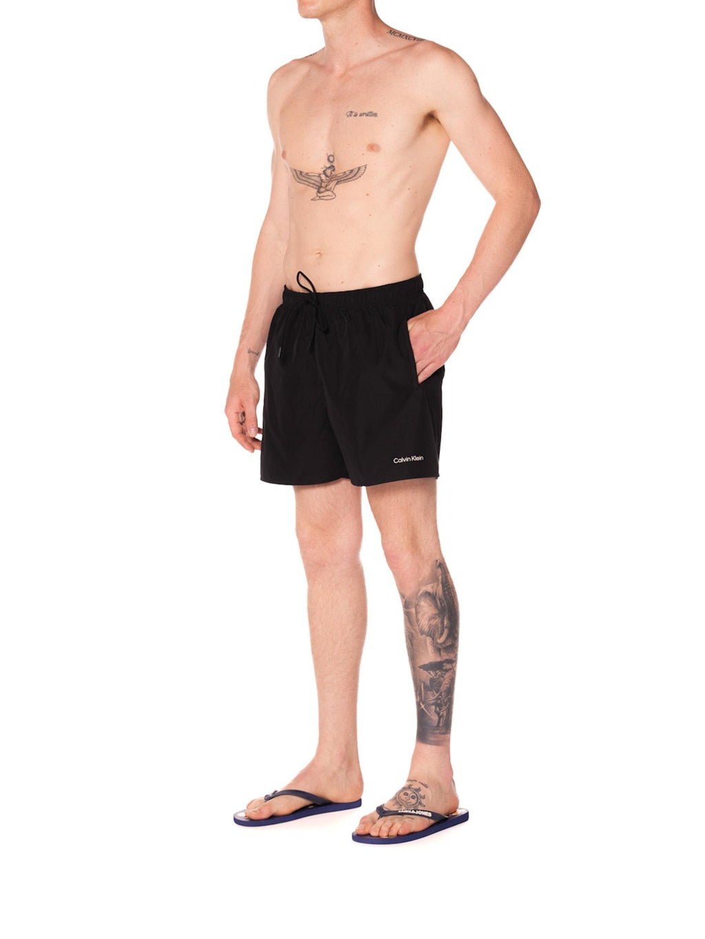 Costume Calvin Klein Drawsting Nero mini stampa KM01165 0R7NERO CALVIN KLEIN JEANS 
