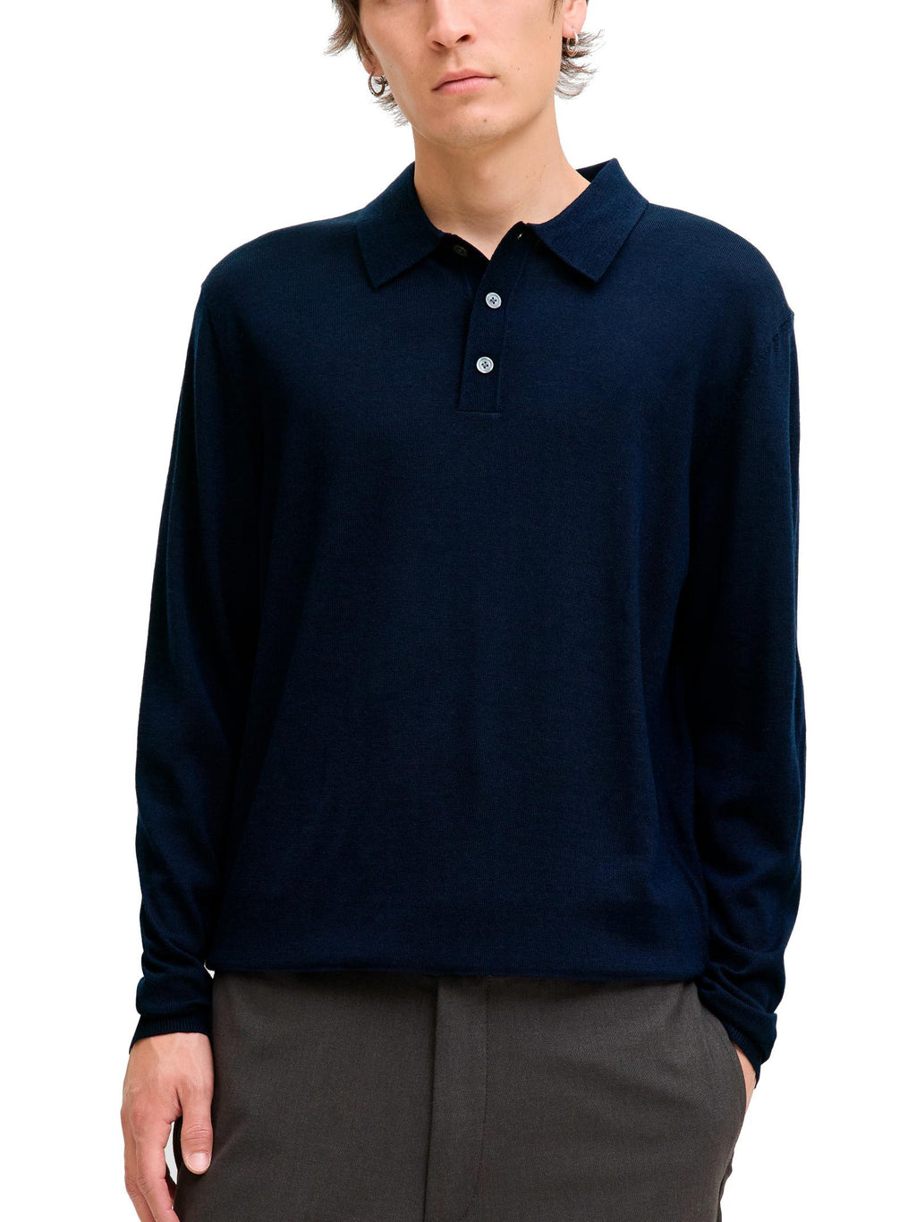Maglia Jack & Jones Merino Blu polo 12281757 /Night Sky JACK & JONES 