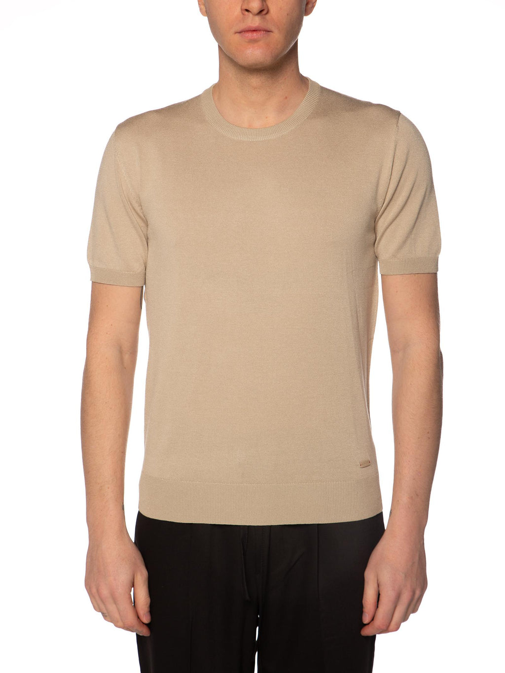 T-shirt Gianni Lupo Beige  filo in maglia GL510S BEIGE GIANNI LUPO 