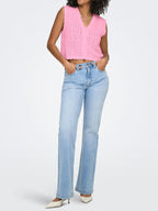 Cardigan Only Rosa Irina scollo a V 15363681 /Prism Pink ONLY 