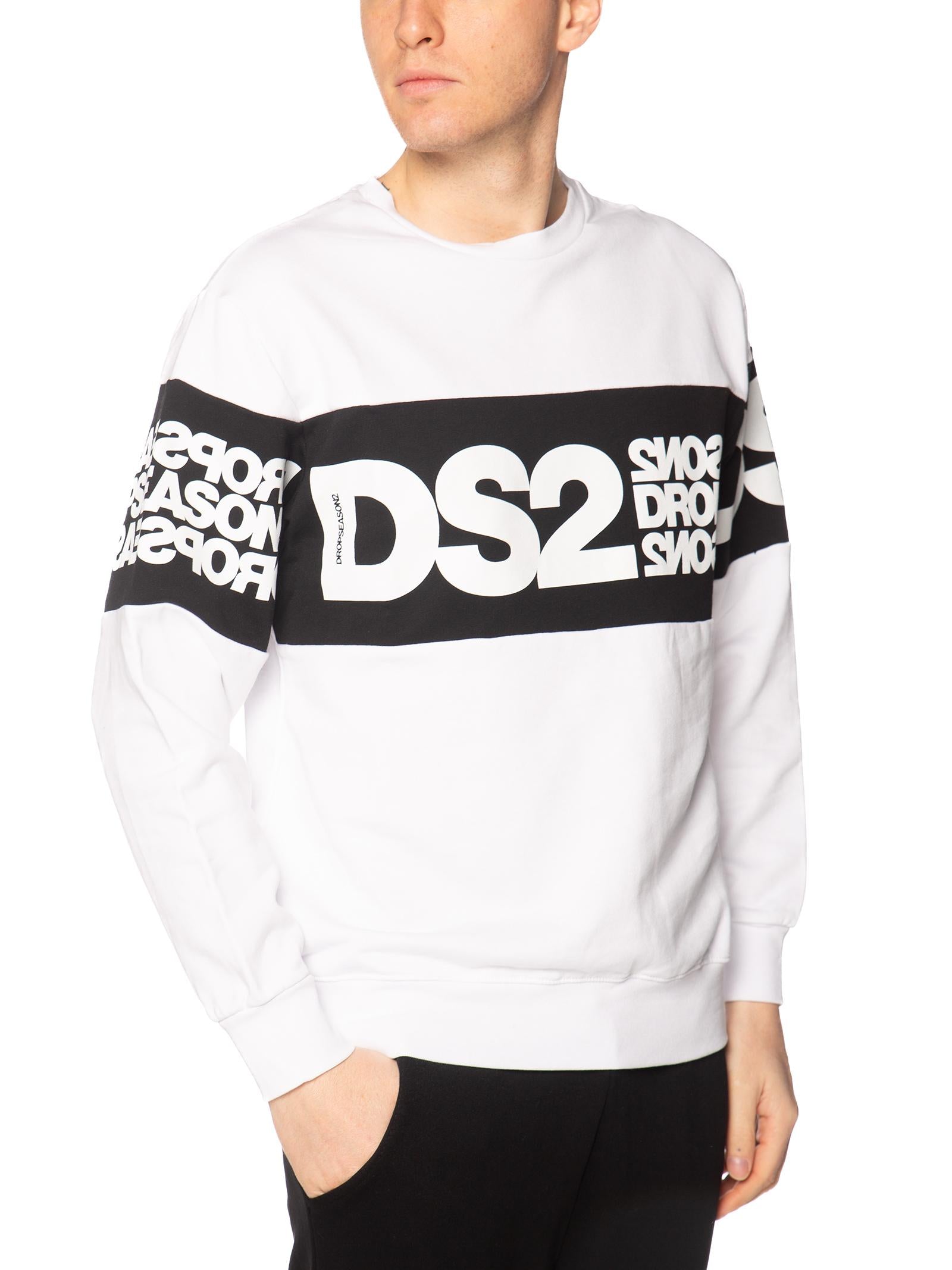 Felpa DS2 Bianco Banda girocollo SS26212 BIANCO DS2 