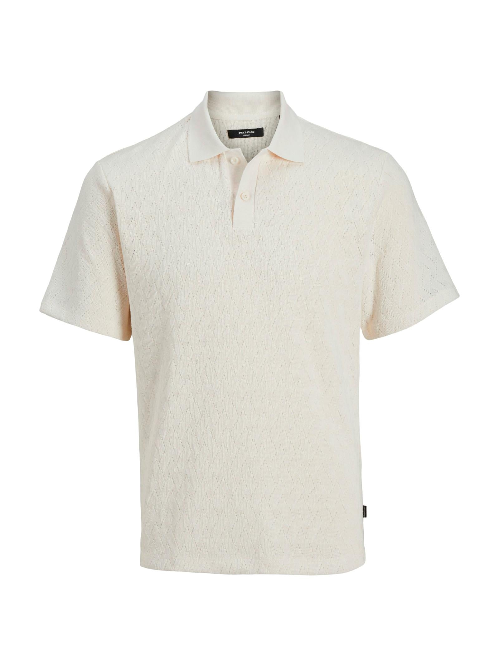 Polo Jack & Jones Bianco Jacquard 12275090 /CLOUD DANCER JACK & JONES 
