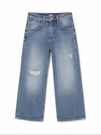 Jeans Please Baloon Meidum Blue Denim  strappi P3POCJGW9R BLUE DENIM PLEASE 