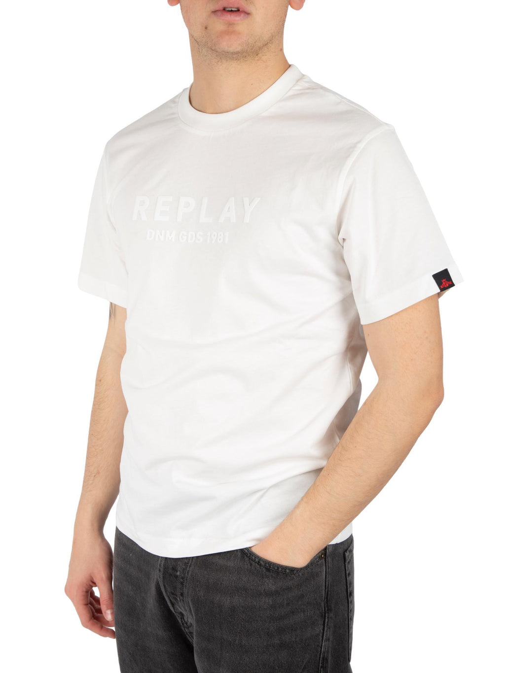 T-shirt Replay Bianco con stampa M3043 011 REPLAY 