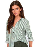 Camicia JDY Verde bianco Laurel maniche 3/4 15329311 /Sea White JDY 
