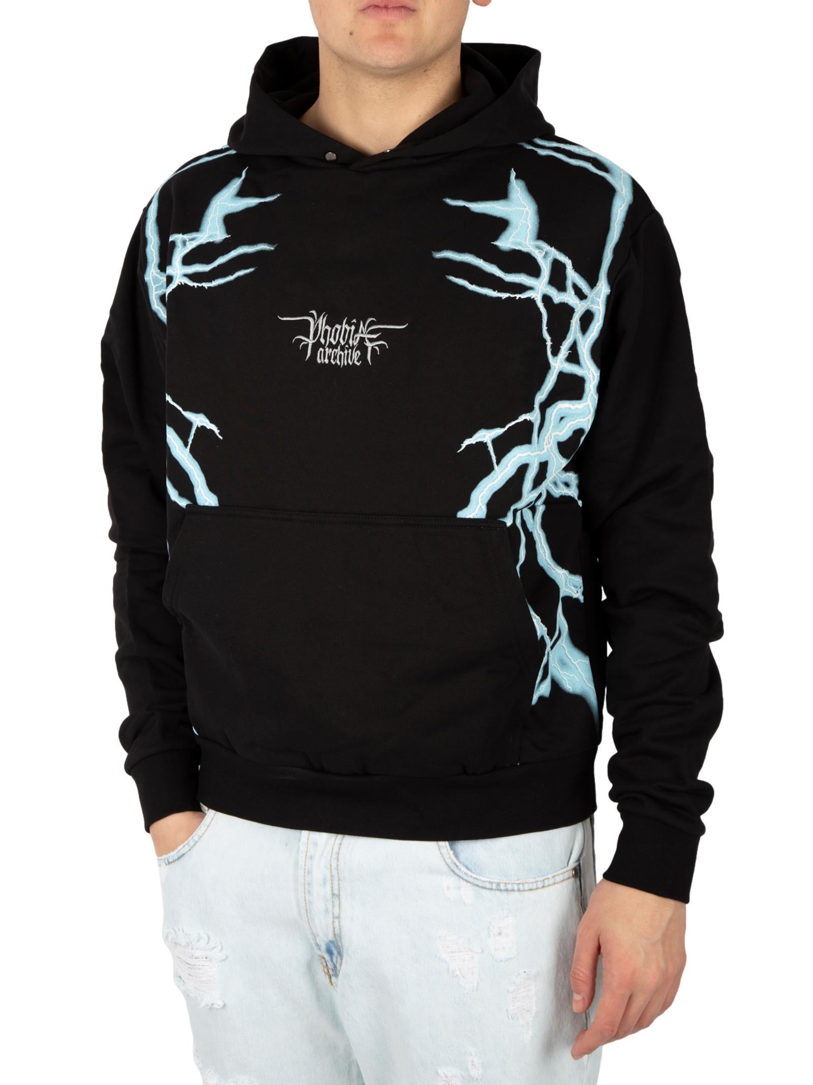 Felpa Phobia Nero Fulmine laterale PH00564 NERO PHOBIA 