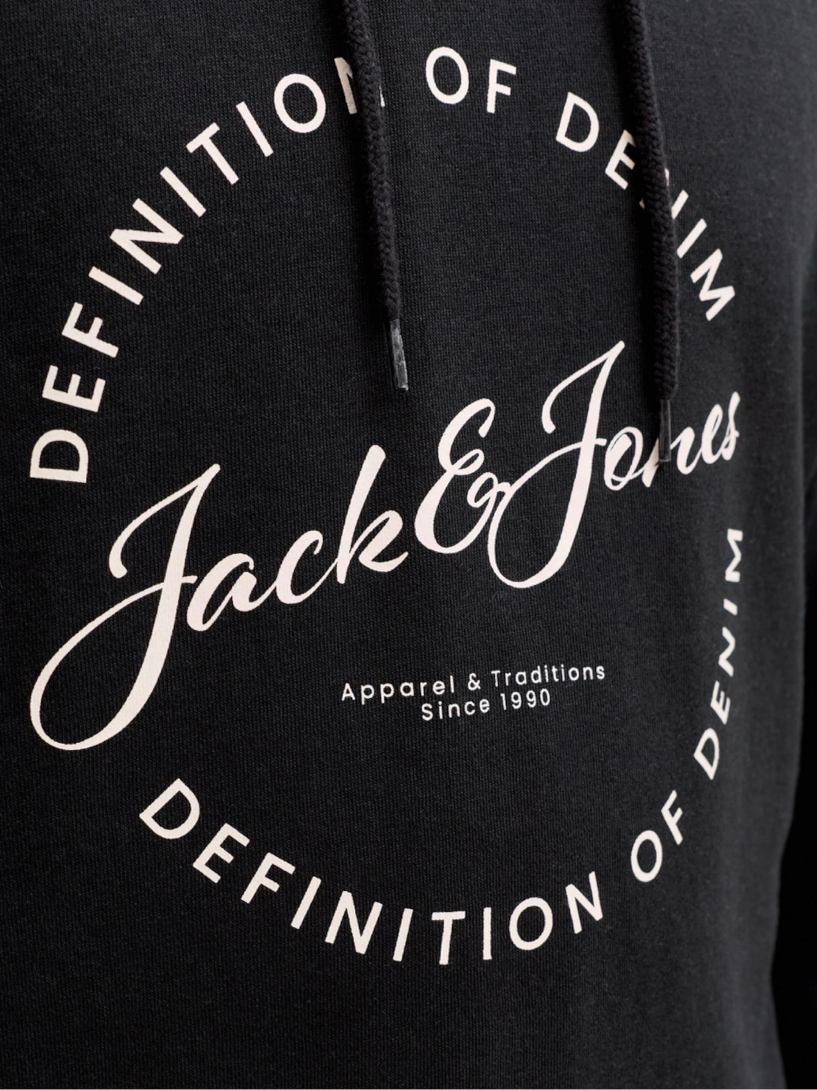 Felpa Jack & Jones Nero Grayson con stampa 12288378 /Black JACK & JONES 