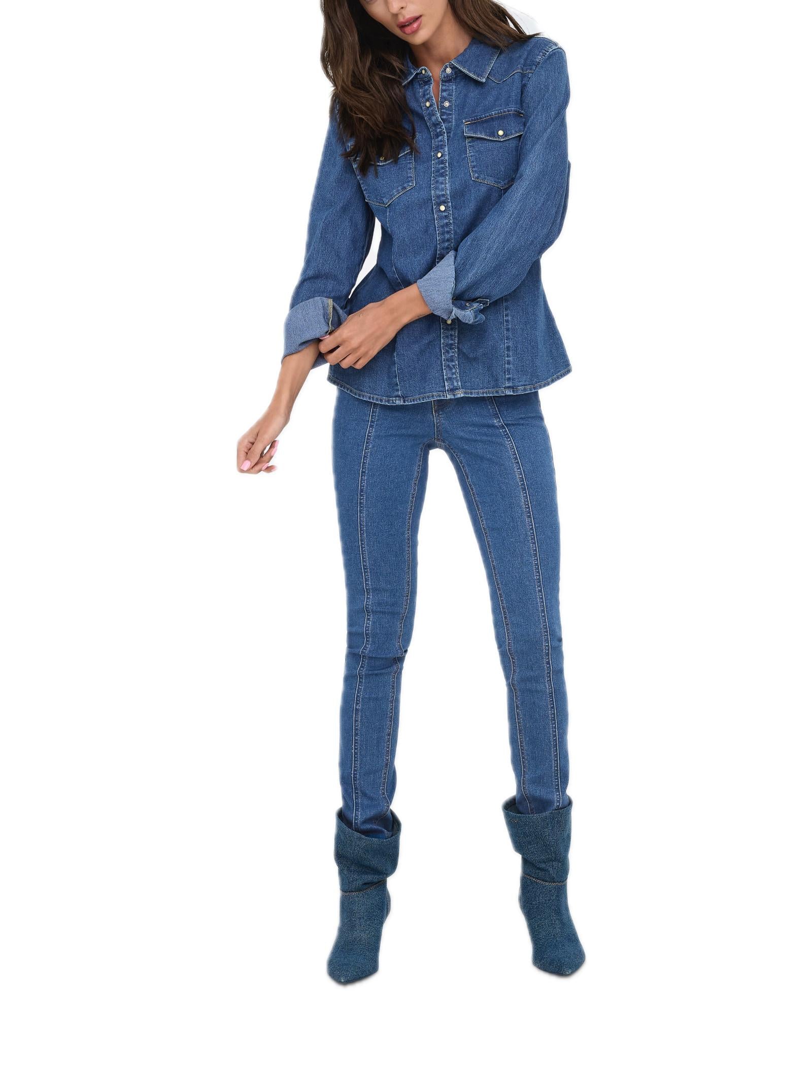 Camicia Only Medium Blue Denim Sasia in jeans 15352339 /Dark Blue Denim ONLY 