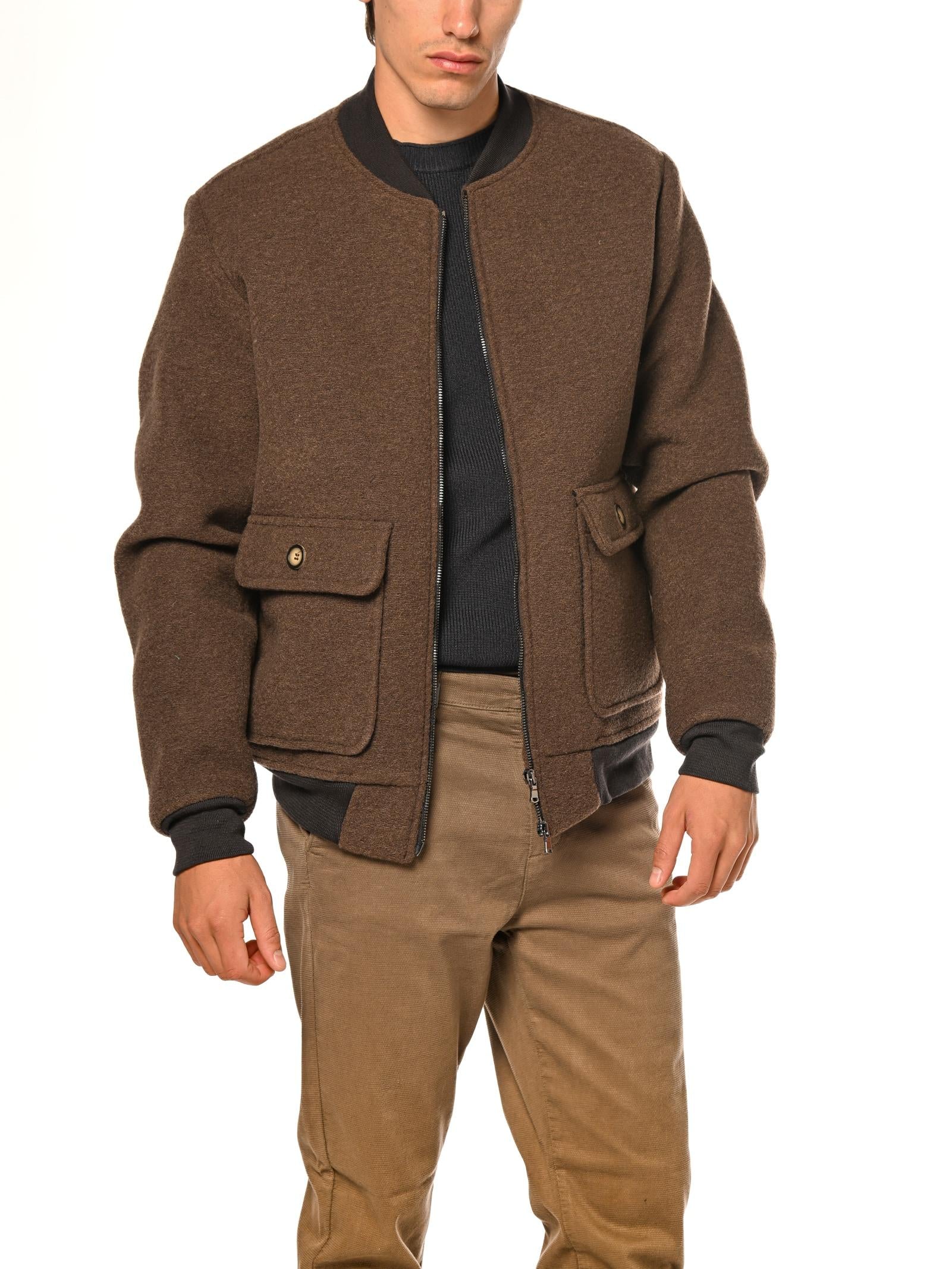 Bomber Mentore Marrone con tasche NEWMAGNUM STONE MENTORE 