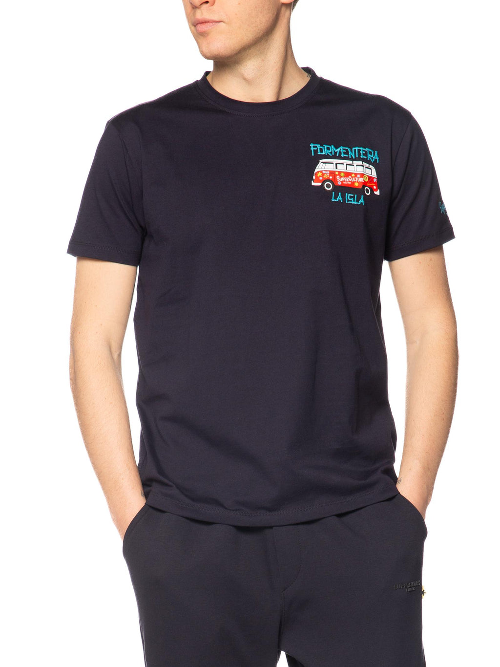 T-shirt Superculture Blu Formentera A1827 BLU SUPERCULTURE 