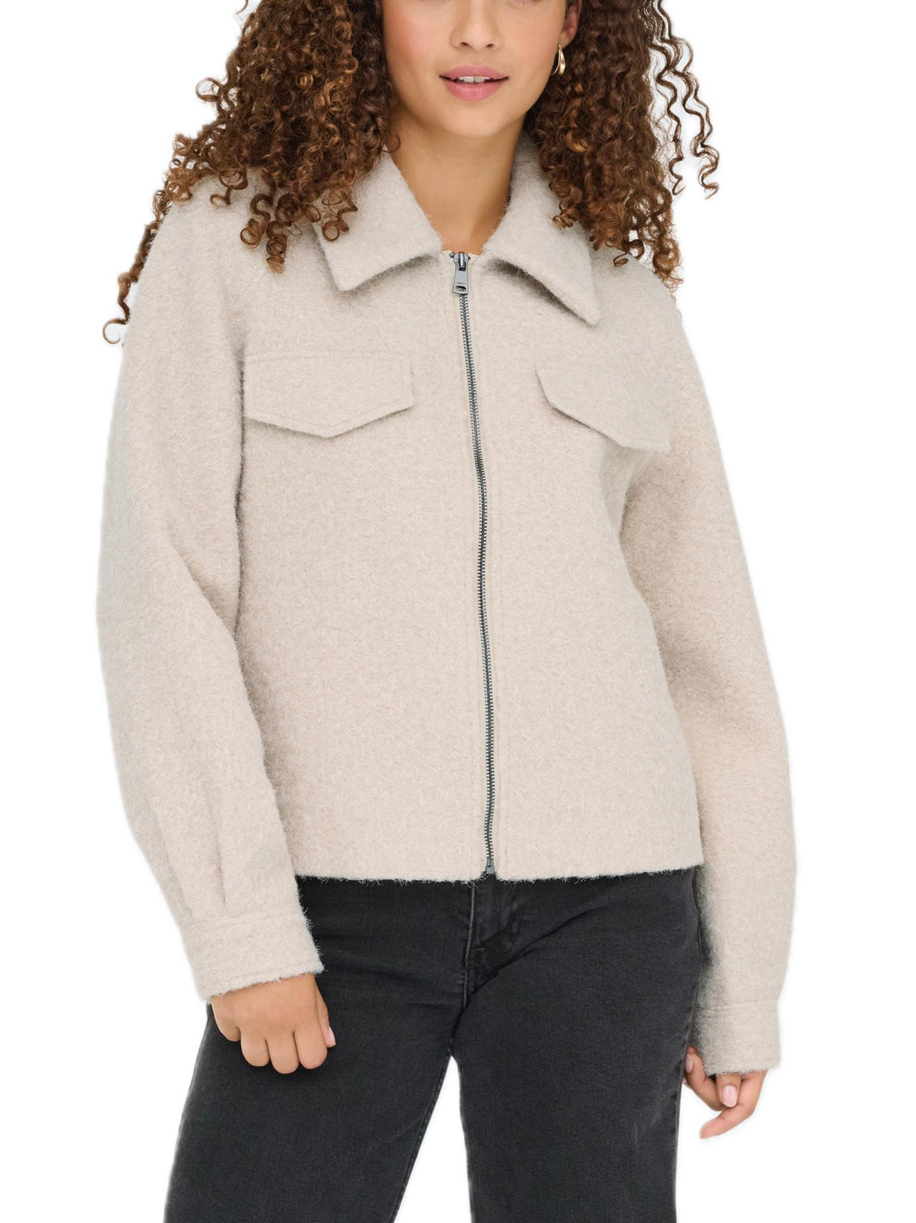 Giubbotto Only Malo Beige con colletto 15339371 /Pumice Stone ONLY 