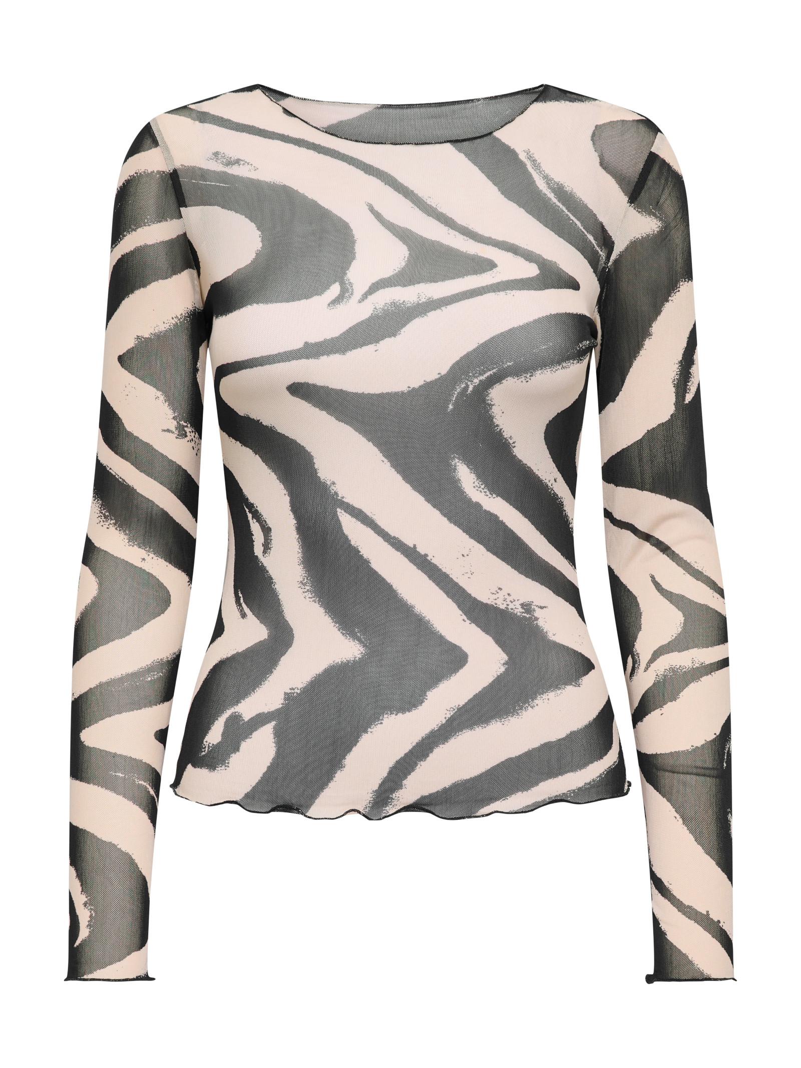 T-shirt Jacqueline De Yong Elsa Beige con stampa 15356004 /White Black JDY 