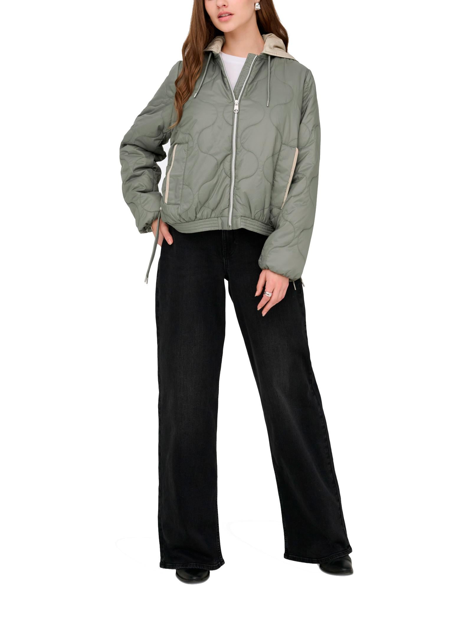 Giubbotto Only Miki Verde con cappuccio removibile 15361128 /Smokey Olive ONLY 