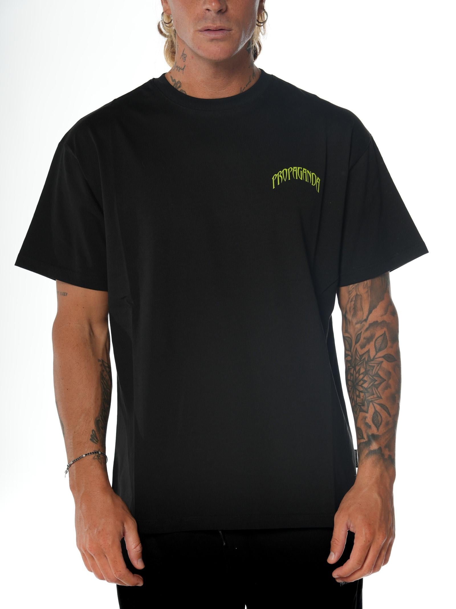 T-shirt Propaganda Nero Triangle Wolf TS577 NERO PROPAGANDA 