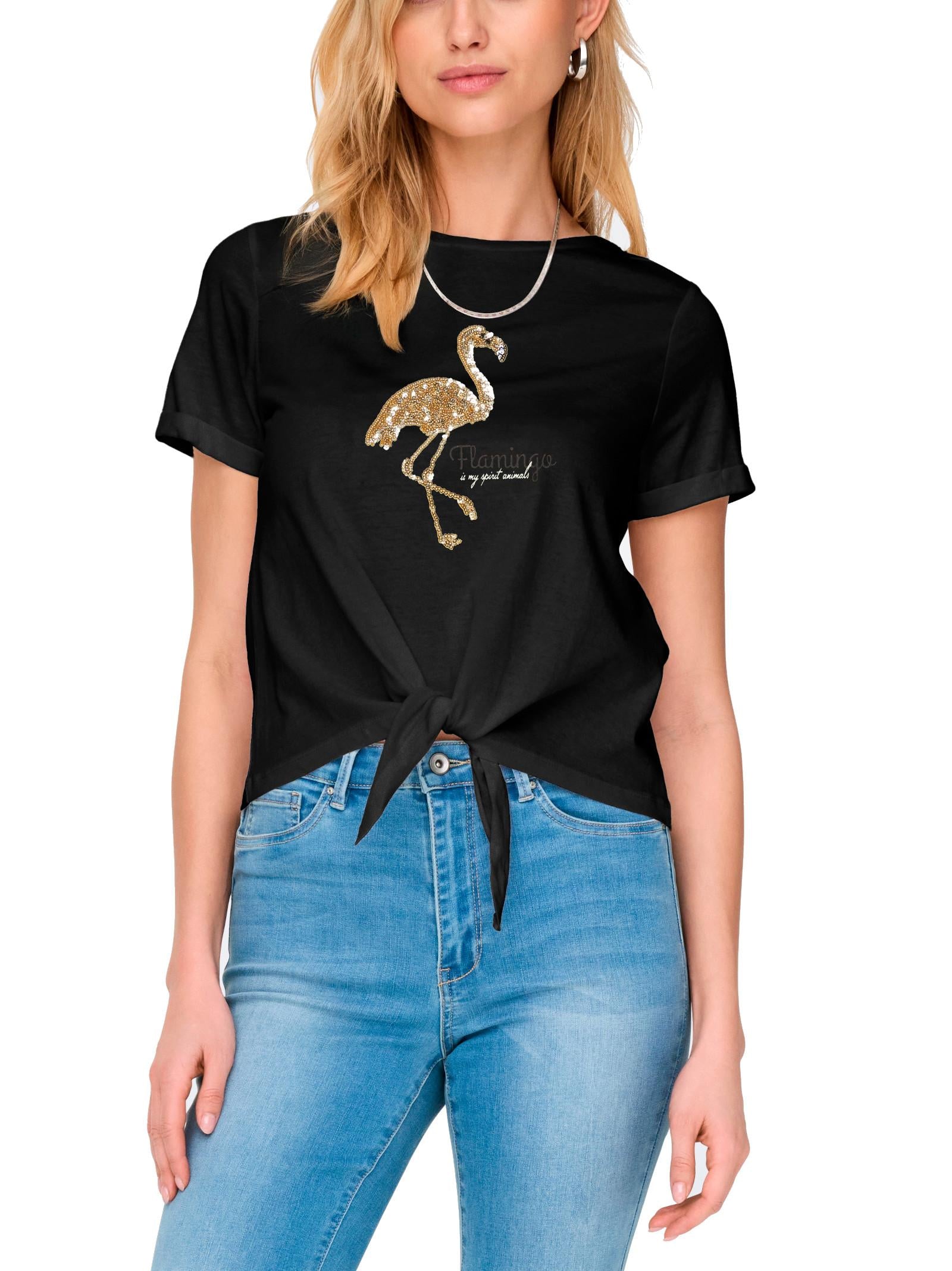 T-shirt Only Dora Nero fenicottero 15346678 /Black ONLY 