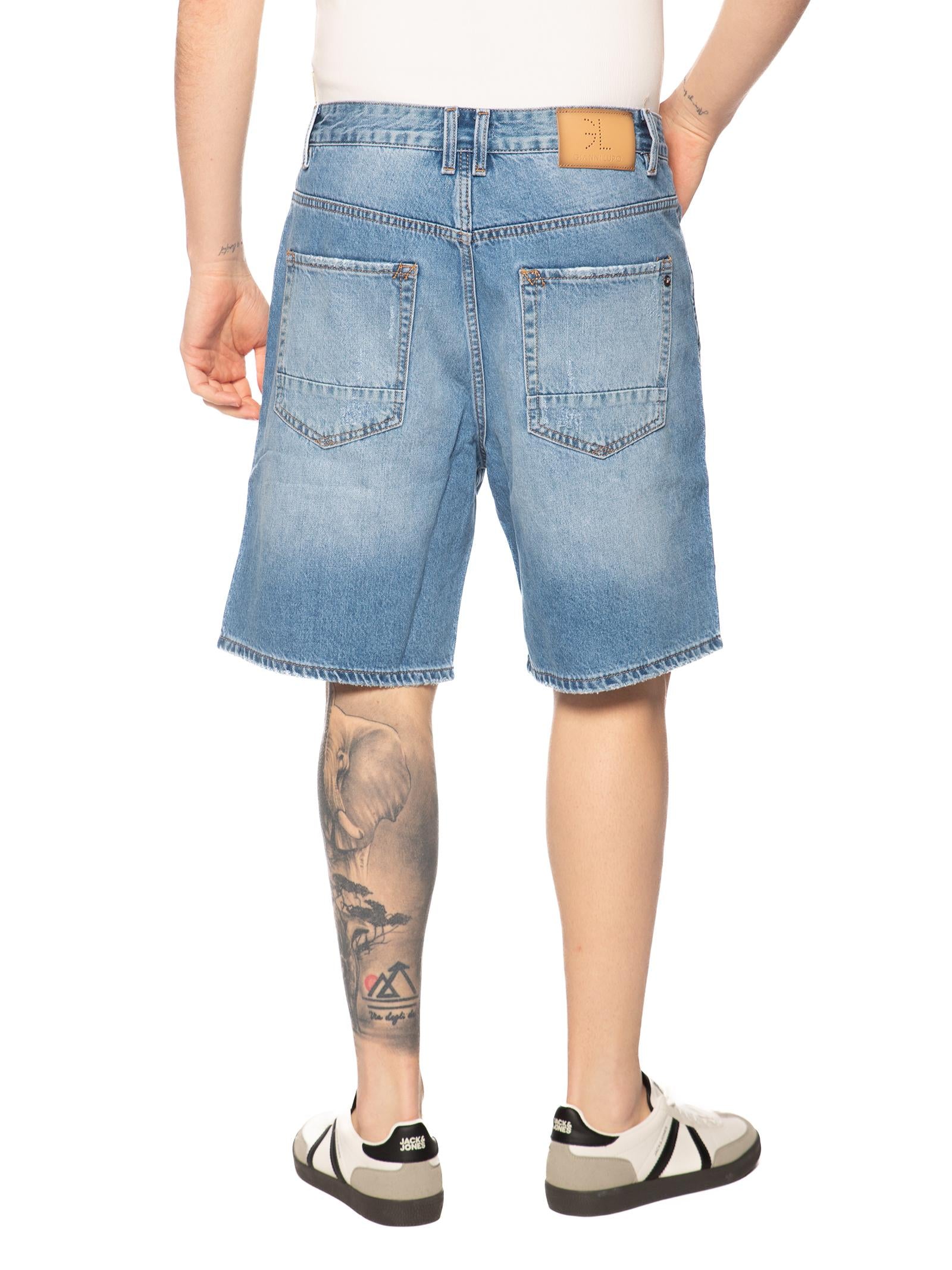 Bermuda Gianni Lupo strappi Medium Blue Denim Baggy GL6505Q MEDIUM BLUE GIANNI LUPO 