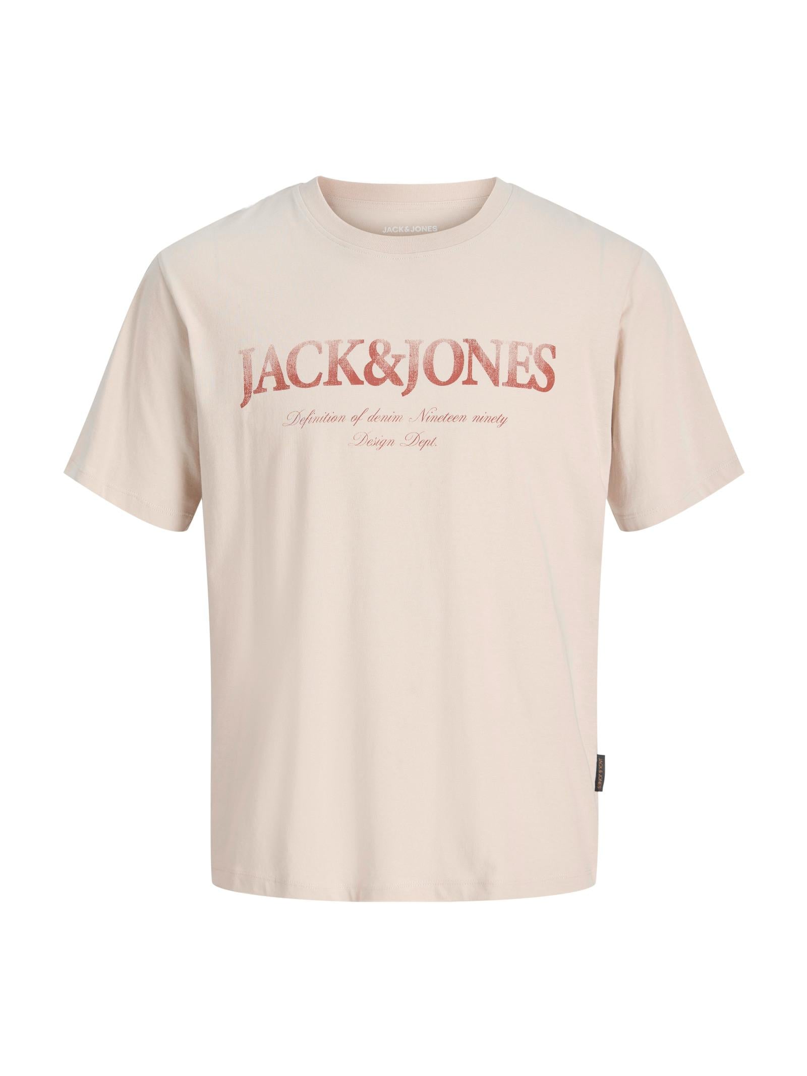 T-shirt Jack & Jones Devin Beige con stampa 12290173 /Moonbeam JACK & JONES 